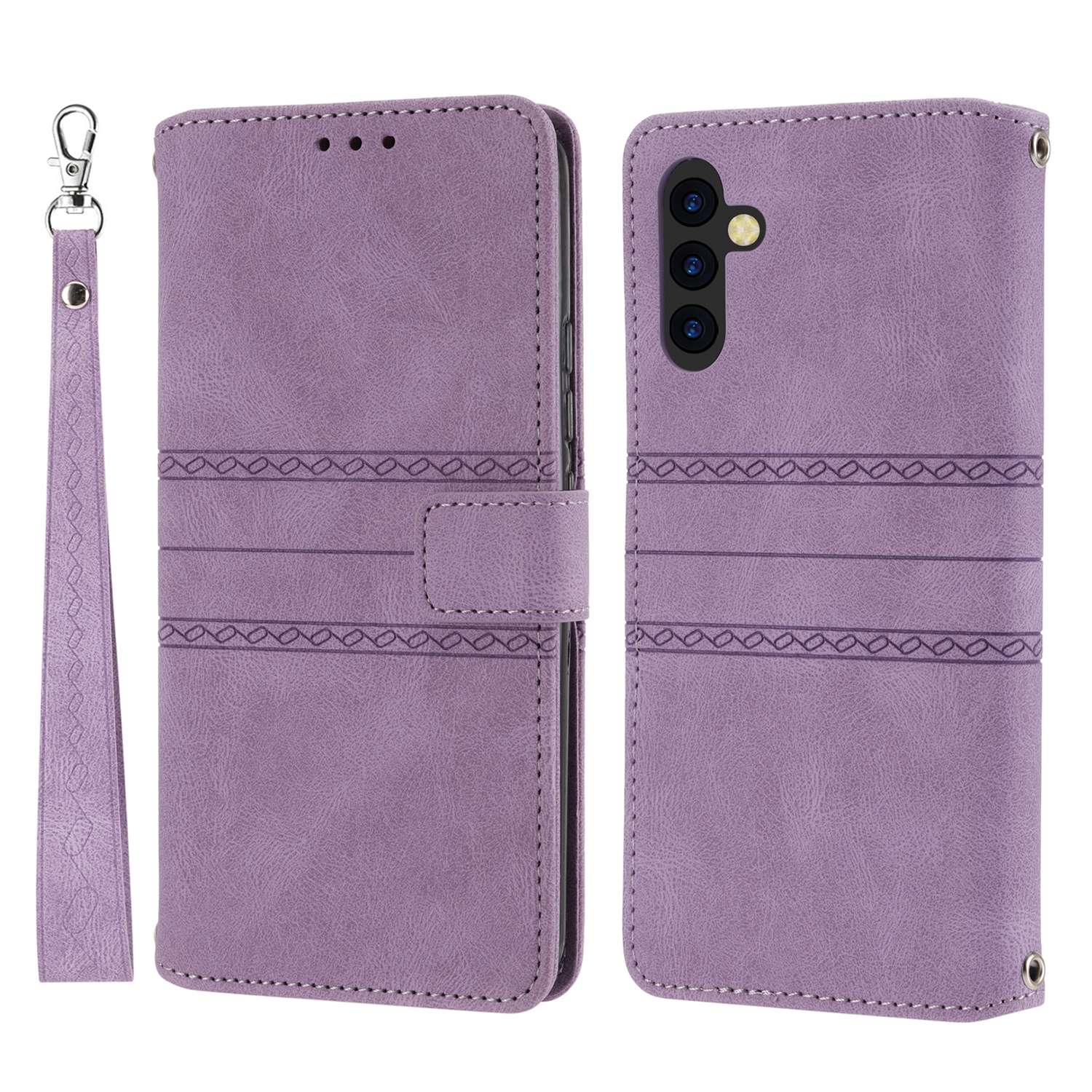 Soft PU Leather and TPU Flip Shell Including Short Lanyard Imprinted Pattern Wallet Phone Case Cover with Stand for Samsung Galaxy A13 5G - Light Purple, Galaxy A13 5G
Soft PU Leather and TPU Flip Shell Including Short Lanyard Imprinted Pattern Wallet Phone Case Cover with Stand for Samsung Galaxy A13 5G - Light Purple, Galaxy A13 5G