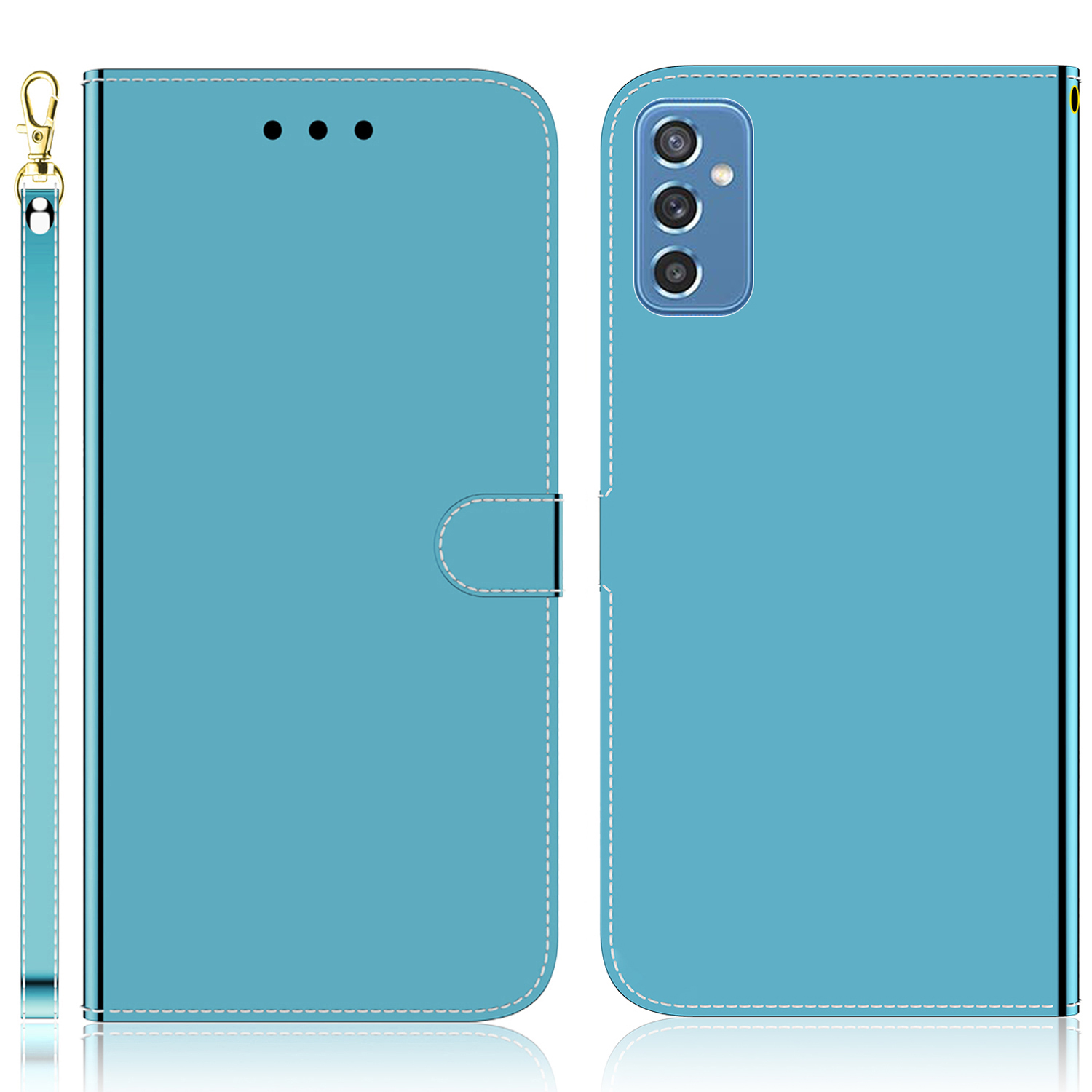 TPU Inner Case+Durable PU Leather Covering Mirror-like Surface Wallet Stand Phone Cover for Samsung Galaxy M52 5G - Blue, Samsung Galaxy M52 5G
TPU Inner Case+Durable PU Leather Covering Mirror-like Surface Wallet Stand Phone Cover for Samsung Galaxy M52 5G - Blue, Samsung Galaxy M52 5G