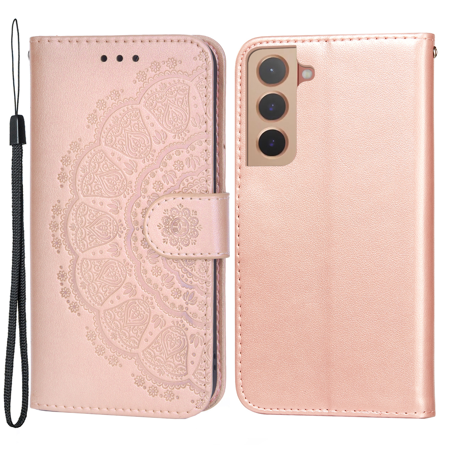 Foldable Stand Anti-scratch Flip Imprint Flower Leather Wallet Cover Case for Samsung Galaxy S22 5G - Rose Gold, Galaxy S22 5G
Foldable Stand Anti-scratch Flip Imprint Flower Leather Wallet Cover Case for Samsung Galaxy S22 5G - Rose Gold, Galaxy S22 5G