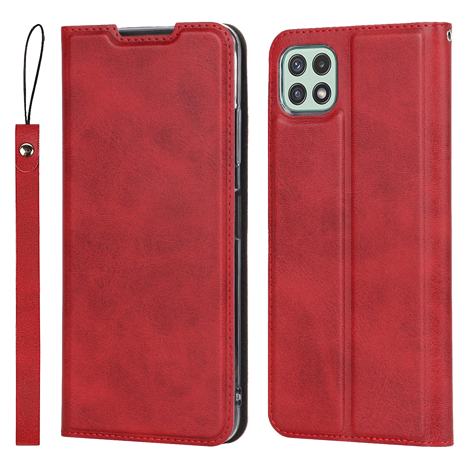 Anti-shock Textured PU Leather Full Protection Card Holder Phone Cover Stand Phone Shell for Samsung Galaxy A22 5G (EU Version) - Red, Galaxy A22 5G (EU Version)
Anti-shock Textured PU Leather Full Protection Card Holder Phone Cover Stand Phone Shell for Samsung Galaxy A22 5G (EU Version) - Red, Galaxy A22 5G (EU Version)