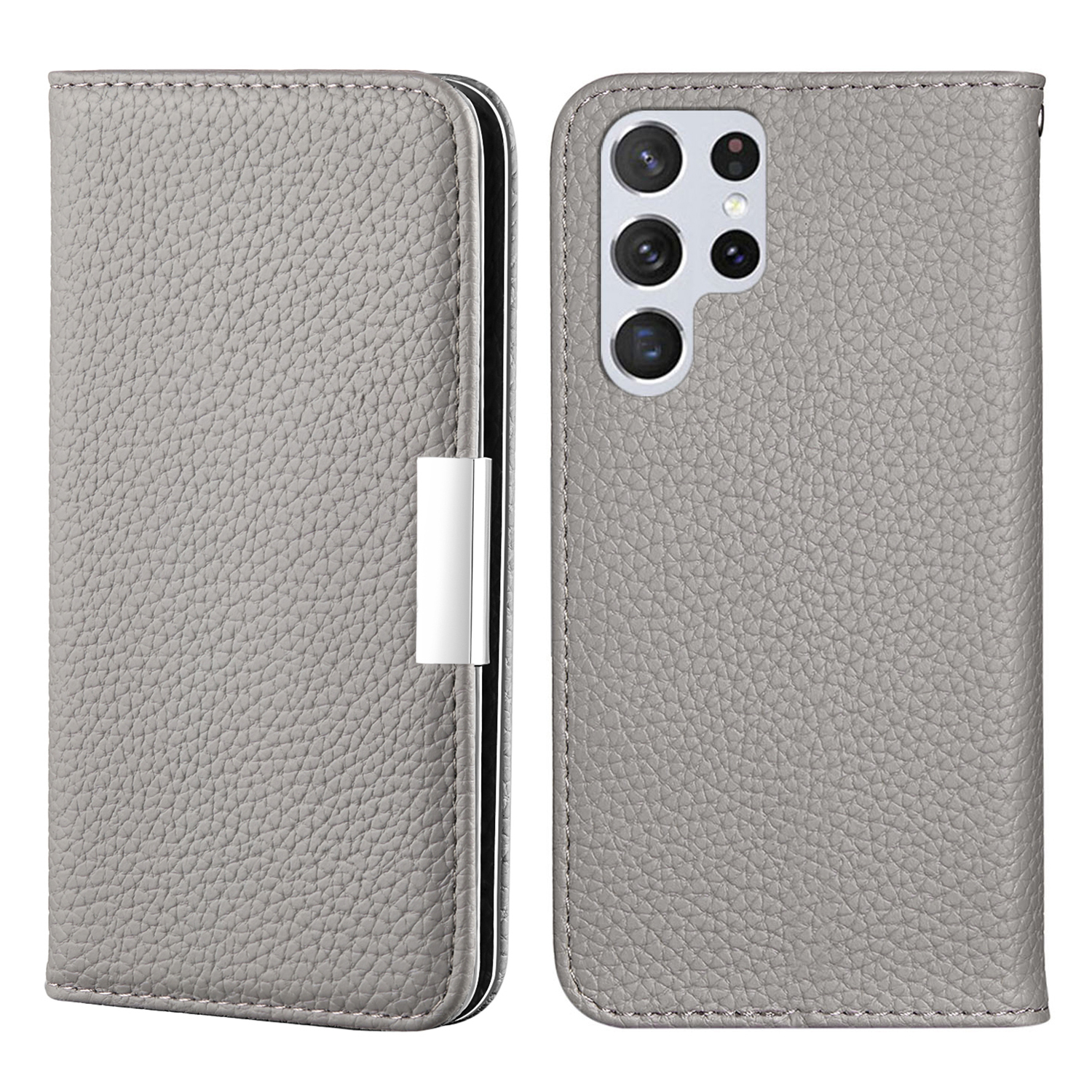 Card Holder Design Litchi Skin Metal Buckle Anti-scratch Shockproof Leather Case Phone Cover for Samsung Galaxy S22 Ultra 5G - Grey, Galaxy S22 Ultra 5G
Card Holder Design Litchi Skin Metal Buckle Anti-scratch Shockproof Leather Case Phone Cover for Samsung Galaxy S22 Ultra 5G - Grey, Galaxy S22 Ultra 5G