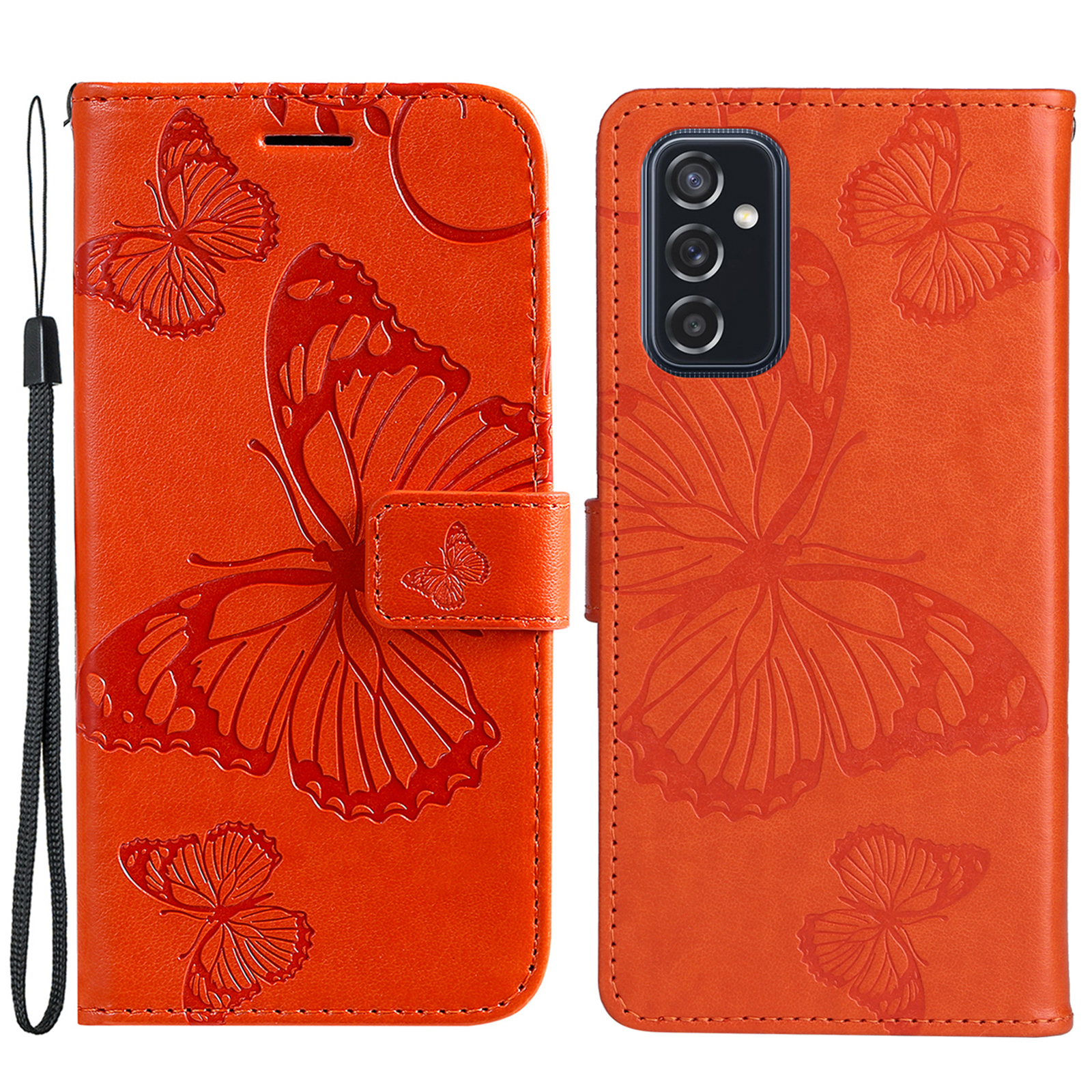 KT Imprinting Flower Series-2 Imprinted Butterfly Pattern PU Leather Magnetic Flip Case Wallet Stand Protective Cover with Strap for Samsung Galaxy M52 5G - Orange, Samsung Galaxy M52 5G
KT Imprinting Flower Series-2 Imprinted Butterfly Pattern PU Leather Magnetic Flip Case Wallet Stand Protective Cover with Strap for Samsung Galaxy M52 5G - Orange, Samsung Galaxy M52 5G