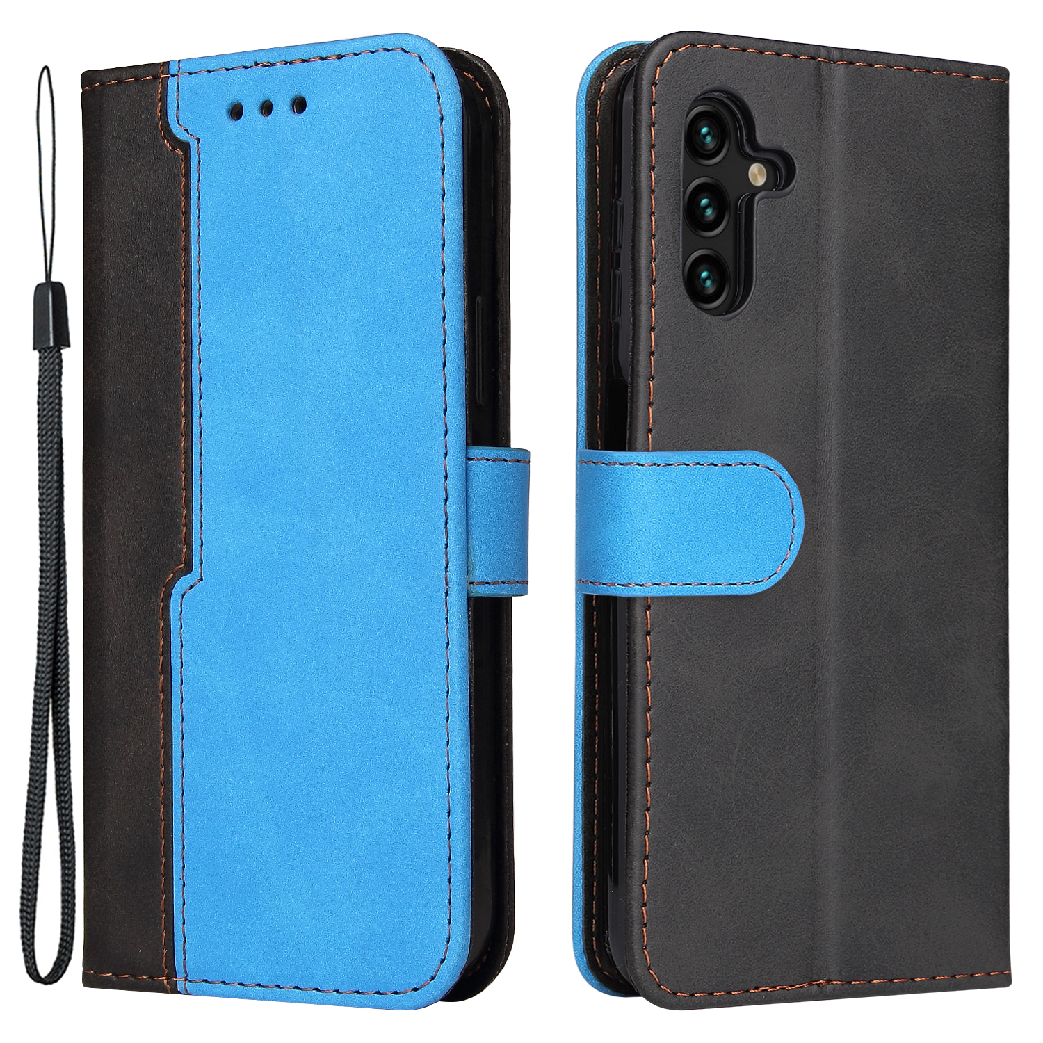For Samsung Galaxy A13 5G / A04s 4G (164.7 x 76.7 x 9.1 mm) Bi-color Splicing Business Style Anti-fall Leather Phone Case Stand Wallet Cover - Blue, Galaxy A13 5G
For Samsung Galaxy A13 5G / A04s 4G (164.7 x 76.7 x 9.1 mm) Bi-color Splicing Business Style Anti-fall Leather Phone Case Stand Wallet Cover - Blue, Galaxy A13 5G