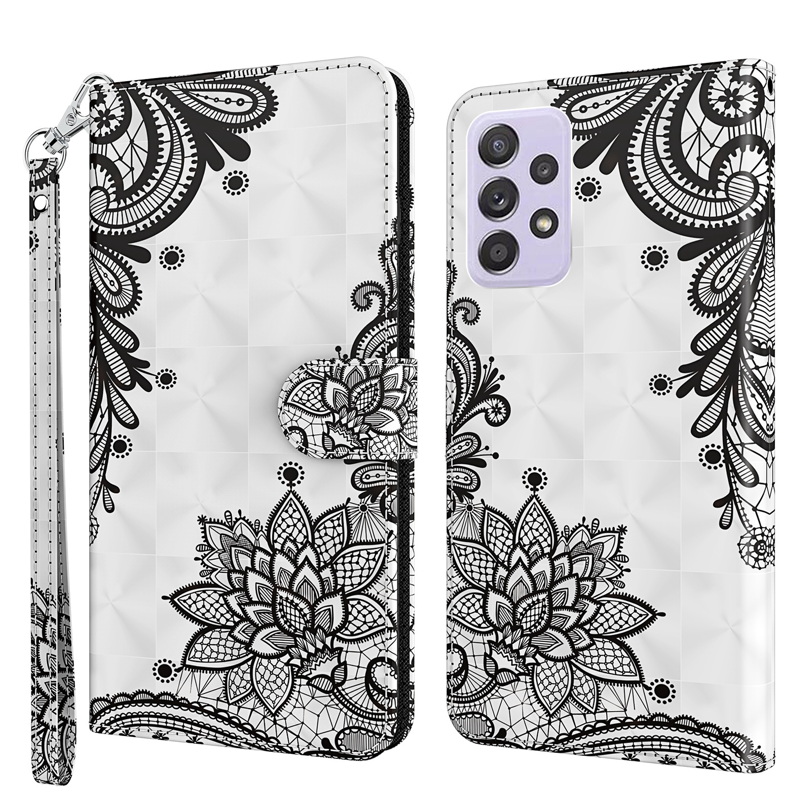 3D Pattern Printing PU Leather Wallet Case Stand Feature Flip Folio Cover with Strap for Samsung Galaxy A53 5G - Lace Flower, Samsung Galaxy A53 5G
3D Pattern Printing PU Leather Wallet Case Stand Feature Flip Folio Cover with Strap for Samsung Galaxy A53 5G - Lace Flower, Samsung Galaxy A53 5G