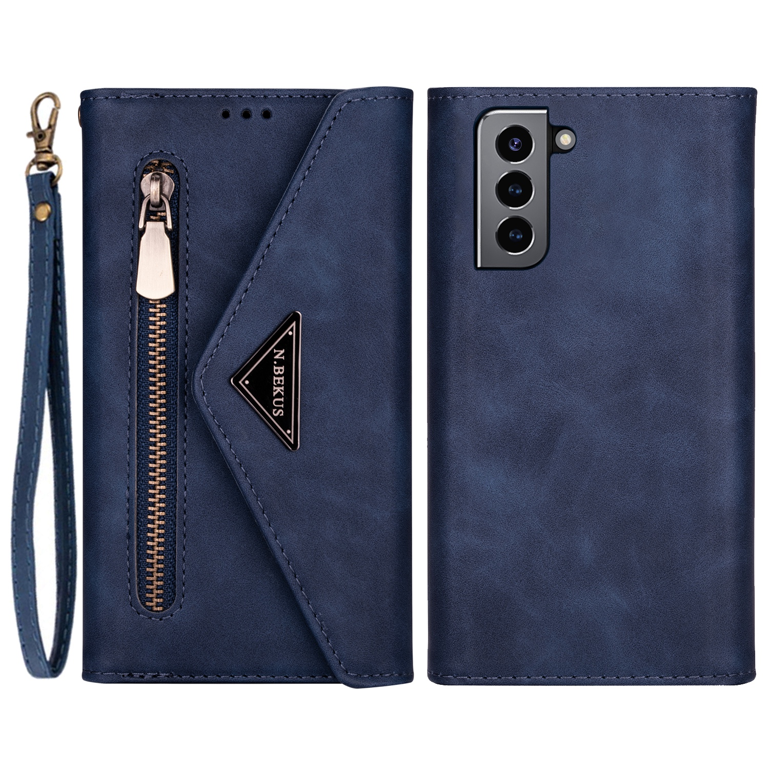 All-round Protection Leather Zipper Wallet Design Skin Feeling Long and Short Strap Phone Case with Stand for Samsung Galaxy S22+ 5G - Blue, Galaxy S22+ 5G
All-round Protection Leather Zipper Wallet Design Skin Feeling Long and Short Strap Phone Case with Stand for Samsung Galaxy S22+ 5G - Blue, Galaxy S22+ 5G