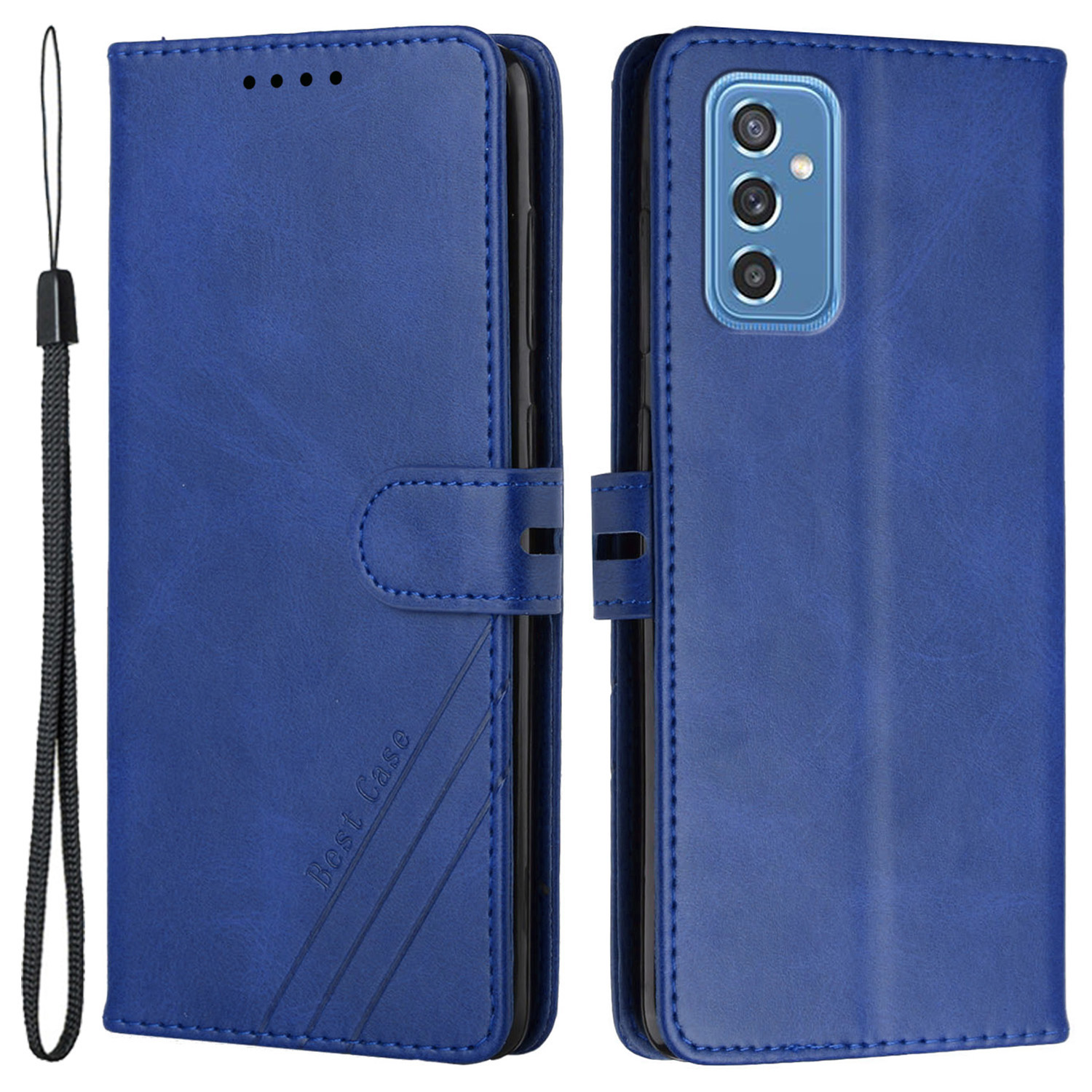 Solid Color PU Leather Stand Magnetic Phone Case Soft TPU Inner Folio Flip Wallet Cover with Strap for Samsung Galaxy M52 5G - Blue, Samsung Galaxy M52 5G
Solid Color PU Leather Stand Magnetic Phone Case Soft TPU Inner Folio Flip Wallet Cover with Strap for Samsung Galaxy M52 5G - Blue, Samsung Galaxy M52 5G