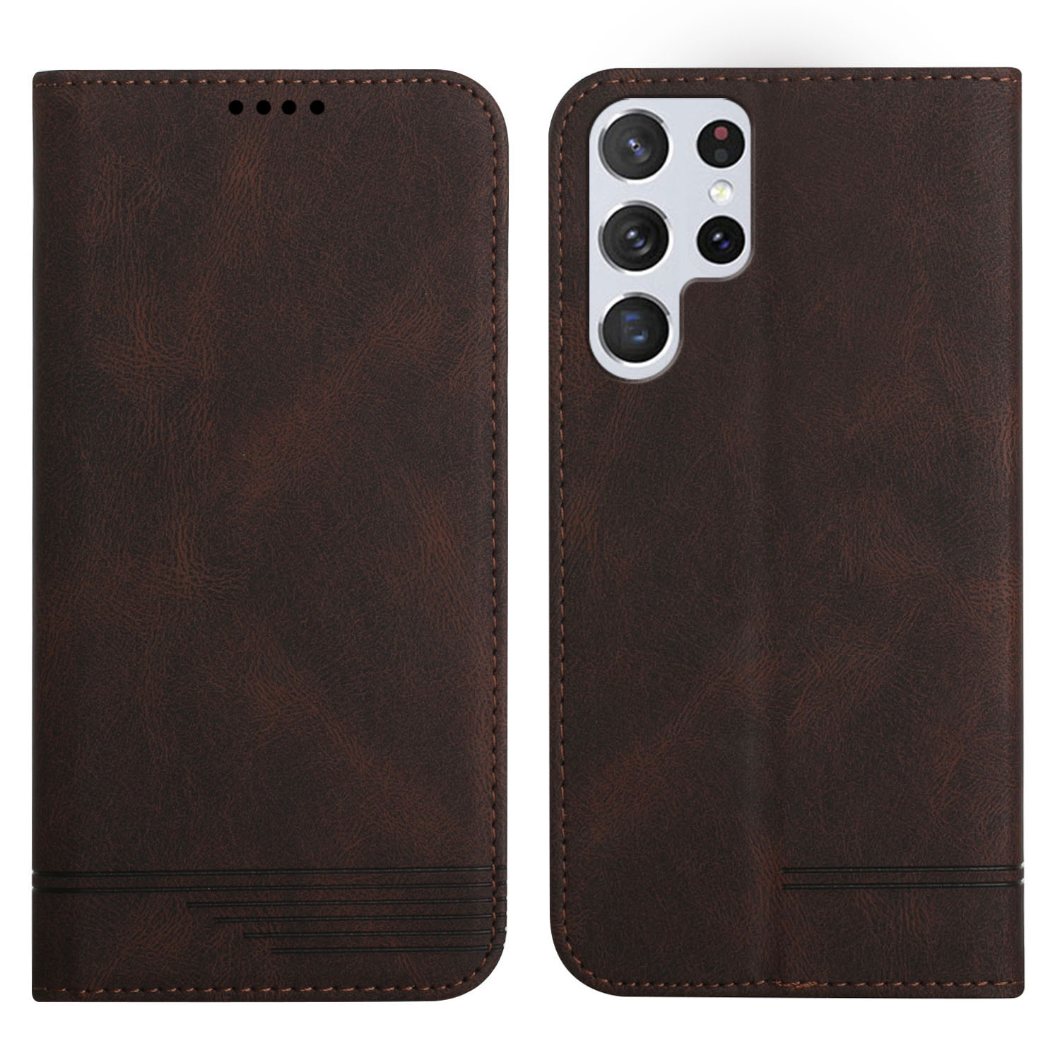 PU Leather Cover + Inner TPU Phone Case Stand Wallet Protector for Samsung Galaxy S22 Ultra 5G - Brown, Galaxy S22 Ultra 5G
PU Leather Cover + Inner TPU Phone Case Stand Wallet Protector for Samsung Galaxy S22 Ultra 5G - Brown, Galaxy S22 Ultra 5G