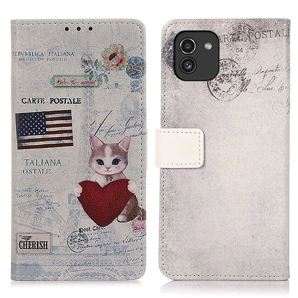 For Samsung Galaxy A03 (166.5 x 75.98 x 9.14mm) Pattern Printing Stand Wallet PU Leather Cover + TPU Phone Cover Case - Cat and Heart
For Samsung Galaxy A03 (166.5 x 75.98 x 9.14mm) Pattern Printing Stand Wallet PU Leather Cover + TPU Phone Cover Case - Cat and Heart