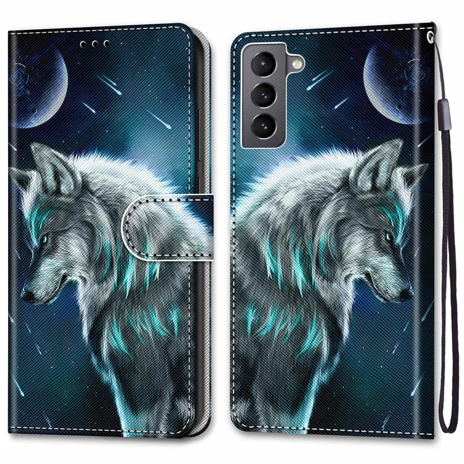Color Pattern Printing Leather Case Wallet Stand Design + Handy Strap Anti-Collision Phone Shell for Samsung Galaxy S22 5G - A11 Meteor/Wolf, Galaxy S22 5G
Color Pattern Printing Leather Case Wallet Stand Design + Handy Strap Anti-Collision Phone Shell for Samsung Galaxy S22 5G - A11 Meteor/Wolf, Galaxy S22 5G