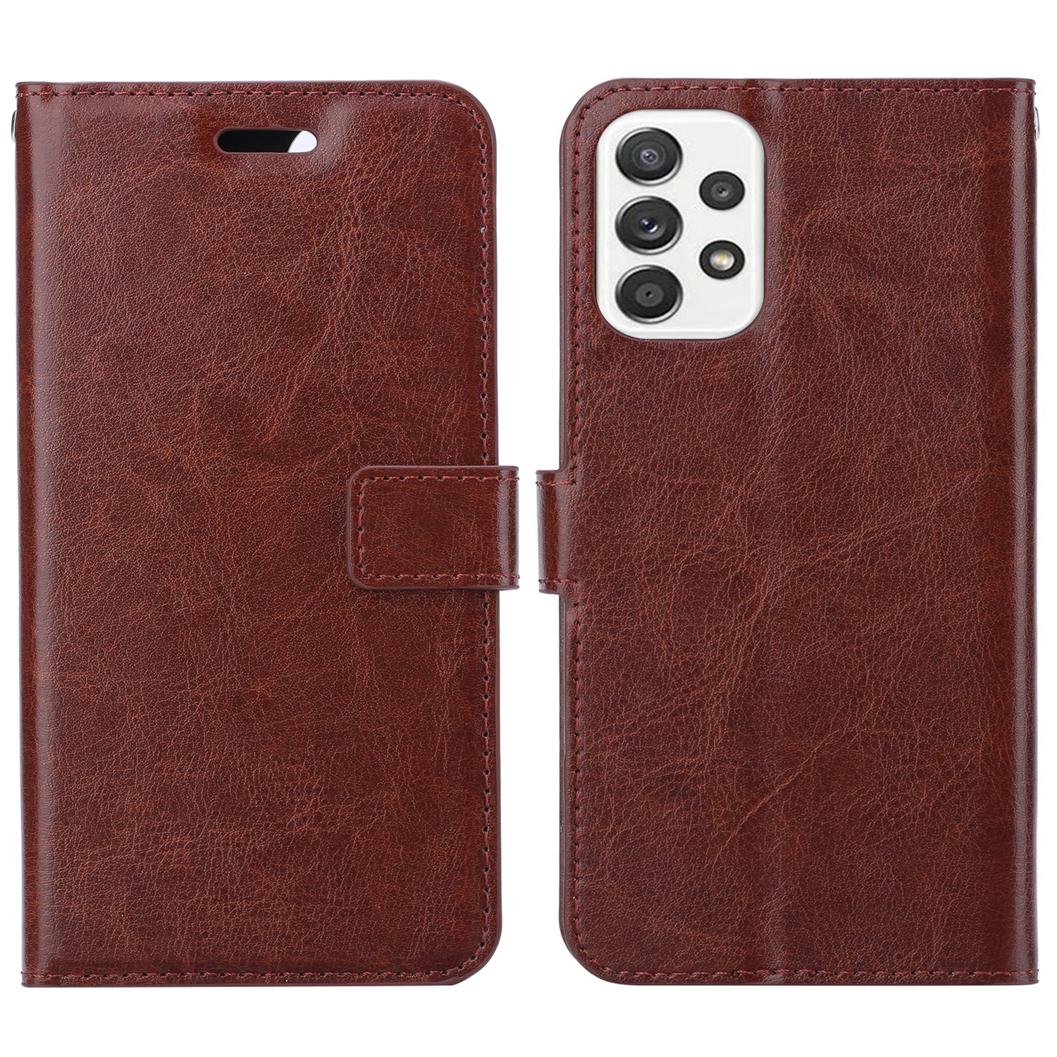 PU Leather + TPU Case All-inclusive Protection Crazy Horse Texture Stand Wallet Phone Cover for Samsung Galaxy A33 5G - Brown, Samsung Galaxy A33 5G
PU Leather + TPU Case All-inclusive Protection Crazy Horse Texture Stand Wallet Phone Cover for Samsung Galaxy A33 5G - Brown, Samsung Galaxy A33 5G
