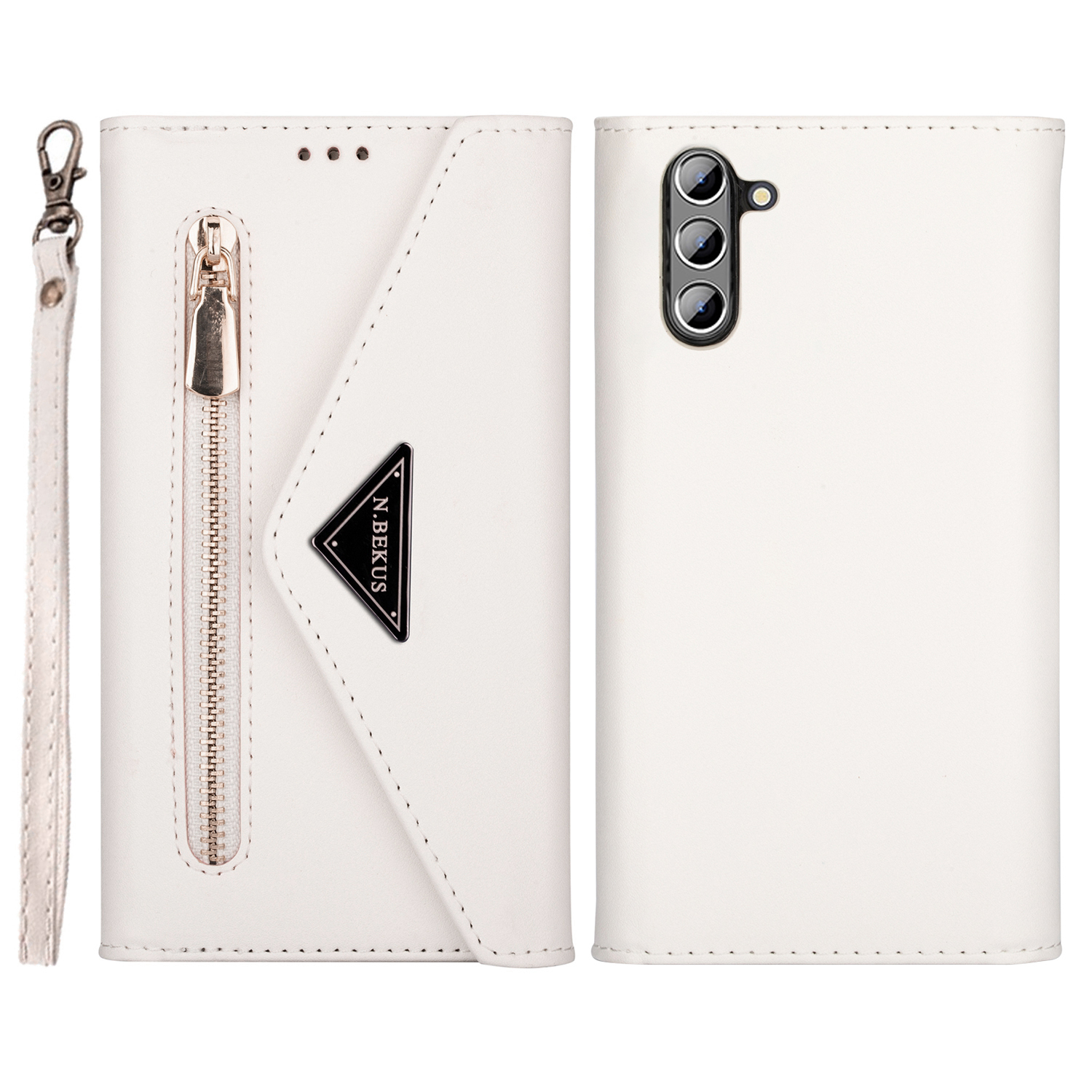 PU Leather Zipper Wallet Full Protection Phone Case Stand Cover with Short + Long Strap for Samsung Galaxy A13 5G - White, Galaxy A13 5G
PU Leather Zipper Wallet Full Protection Phone Case Stand Cover with Short + Long Strap for Samsung Galaxy A13 5G - White, Galaxy A13 5G