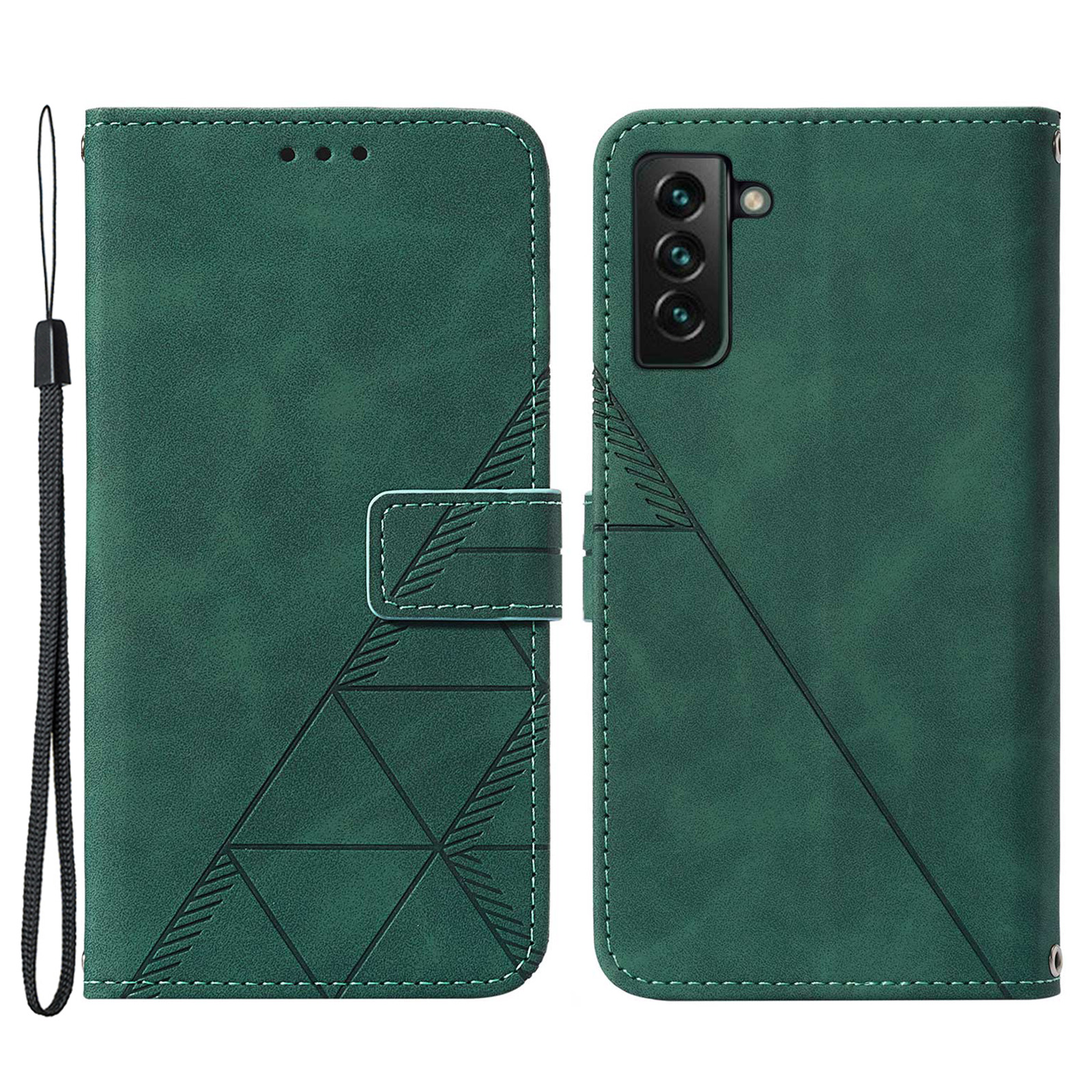 PU Leather Wallet Case Stand Lines Imprinted Flip Protective Cover with Strap for Samsung Galaxy S22+ 5G - Blackish Green, Galaxy S22+ 5G
PU Leather Wallet Case Stand Lines Imprinted Flip Protective Cover with Strap for Samsung Galaxy S22+ 5G - Blackish Green, Galaxy S22+ 5G