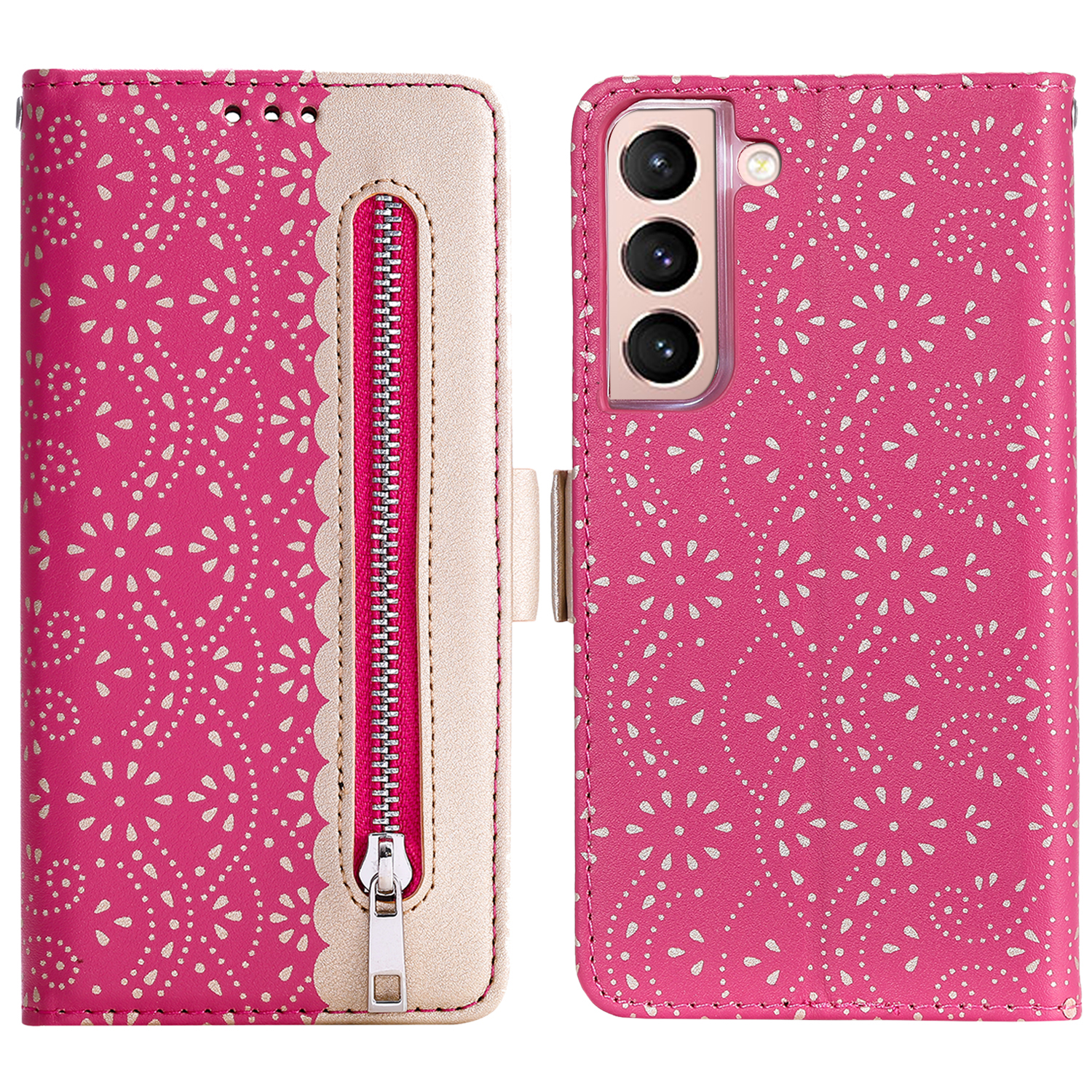 Drop-resistant Lace Leather Case Zipper Wallet Stand Phone Cover with Bowknot Strap for Samsung Galaxy S22+ 5G - Red, Galaxy S22+ 5G
Drop-resistant Lace Leather Case Zipper Wallet Stand Phone Cover with Bowknot Strap for Samsung Galaxy S22+ 5G - Red, Galaxy S22+ 5G