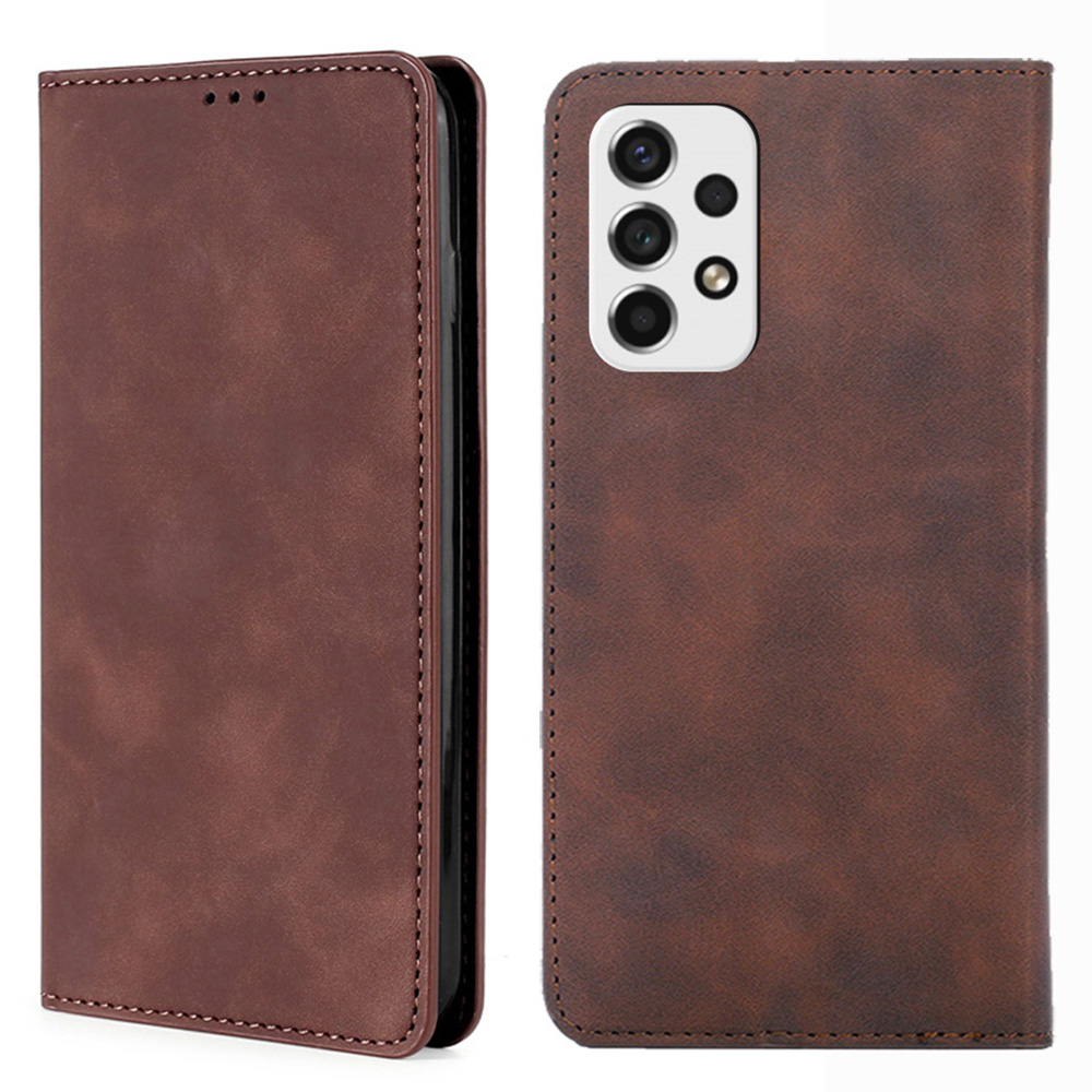 Anti-fingerprint Card Holder Design Full Protection Stand Skin-touch Feeling Leather Case Phone Shell for Samsung Galaxy A53 5G - Dark Brown, Samsung Galaxy A53 5G
Anti-fingerprint Card Holder Design Full Protection Stand Skin-touch Feeling Leather Case Phone Shell for Samsung Galaxy A53 5G - Dark Brown, Samsung Galaxy A53 5G