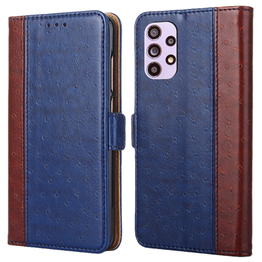 Wallet Stand Magnetic Flip Design Anti-scratch Ostrich Texture Splicing PU Leather Phone Protective Cover for Samsung Galaxy A33 5G - Blue, Samsung Galaxy A33 5G
Wallet Stand Magnetic Flip Design Anti-scratch Ostrich Texture Splicing PU Leather Phone Protective Cover for Samsung Galaxy A33 5G - Blue, Samsung Galaxy A33 5G