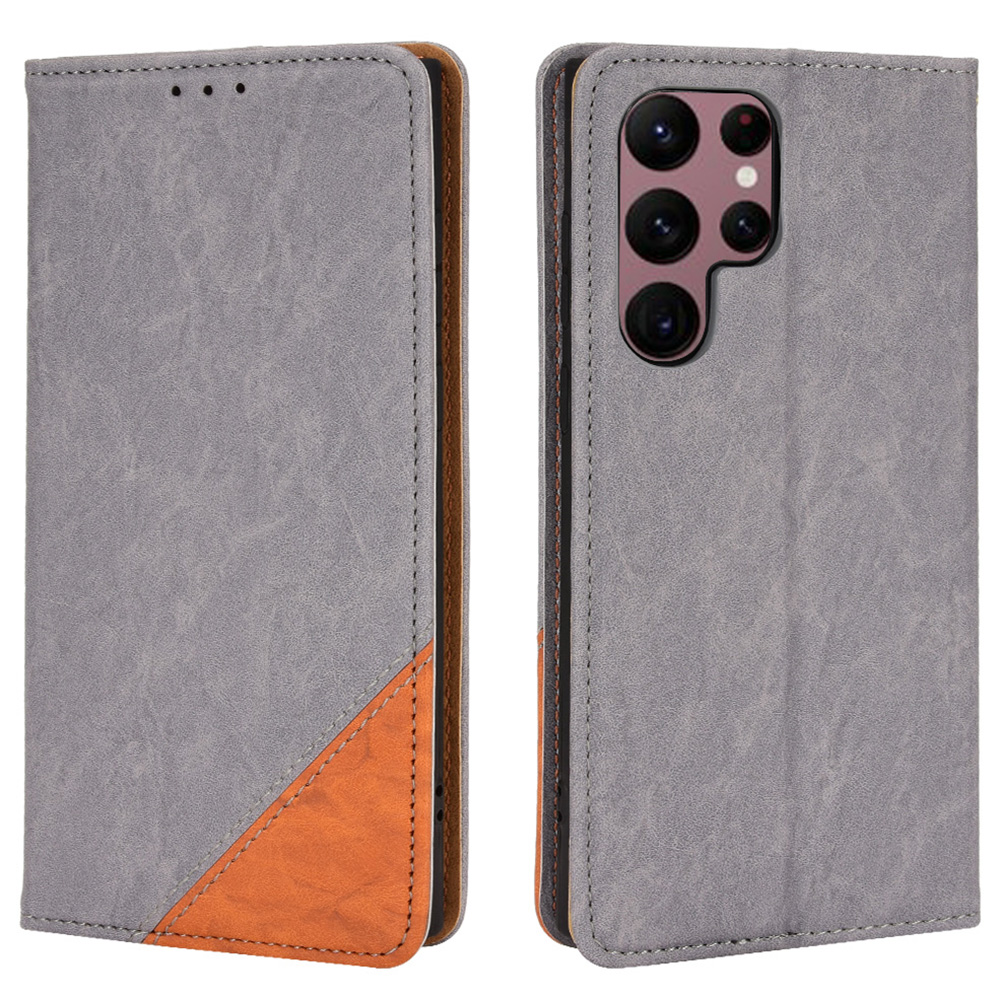 For Samsung Galaxy S22 Ultra 5G Shockproof TPU + PU Leather Phone Case Bi-color Wallet Phone Cover with Stand - Grey, Galaxy S22 Ultra 5G
For Samsung Galaxy S22 Ultra 5G Shockproof TPU + PU Leather Phone Case Bi-color Wallet Phone Cover with Stand - Grey, Galaxy S22 Ultra 5G