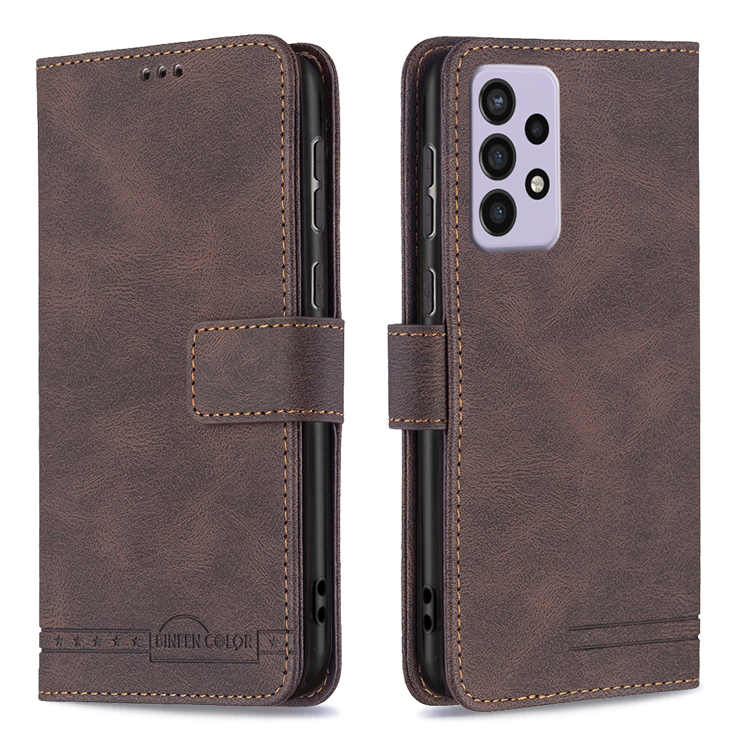 BINFEN COLOR BF09 RFID Blocking PU Leather Stand Cover for Samsung Galaxy A73 5G, Wallet Flip TPU Protective Interior Case - Brown, Samsung Galaxy A73 5G
BINFEN COLOR BF09 RFID Blocking PU Leather Stand Cover for Samsung Galaxy A73 5G, Wallet Flip TPU Protective Interior Case - Brown, Samsung Galaxy A73 5G