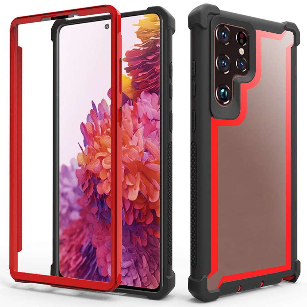 Phone Case For Samsung Galaxy S22 Ultra 5G, Hard PC + Soft TPU Frame Shock-Absorbing Clear Cover - Black / Red, Galaxy S22 Ultra 5G
Phone Case For Samsung Galaxy S22 Ultra 5G, Hard PC + Soft TPU Frame Shock-Absorbing Clear Cover - Black / Red, Galaxy S22 Ultra 5G