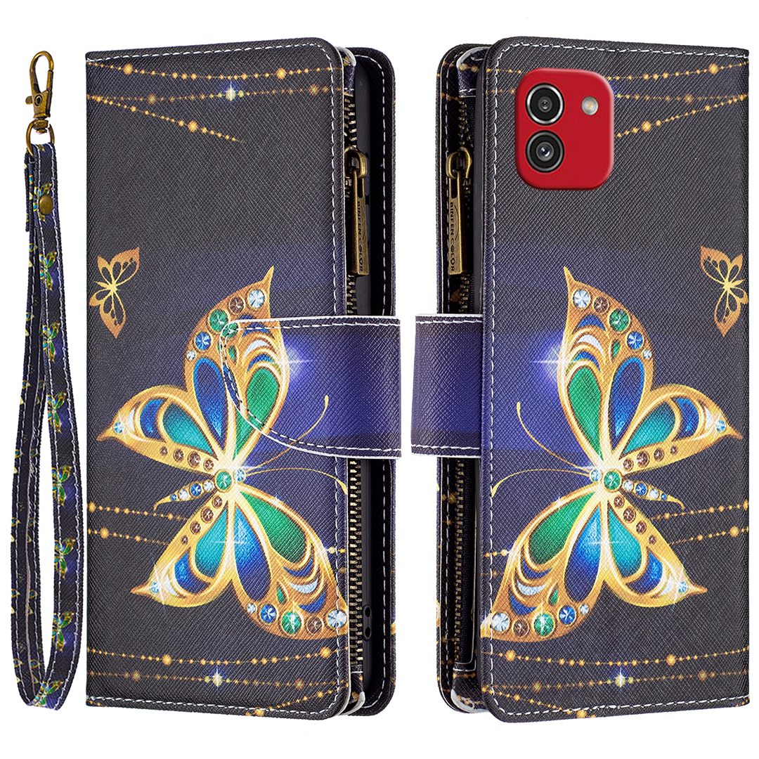 BF Pattern Printing Leather Series-4 Для Samsung Galaxy A03 (166,5 x 75,98 x 9,14 Мм) 03 Кошелек на Молнии Кошелька - Ювелирная Бабочка, Samsung Galaxy A03 (166.5 x 75.98 x 9.14mm)
BF Pattern Printing Leather Series-4 Для Samsung Galaxy A03 (166,5 x 75,98 x 9,14 Мм) 03 Кошелек на Молнии Кошелька - Ювелирная Бабочка, Samsung Galaxy A03 (166.5 x 75.98 x 9.14mm)