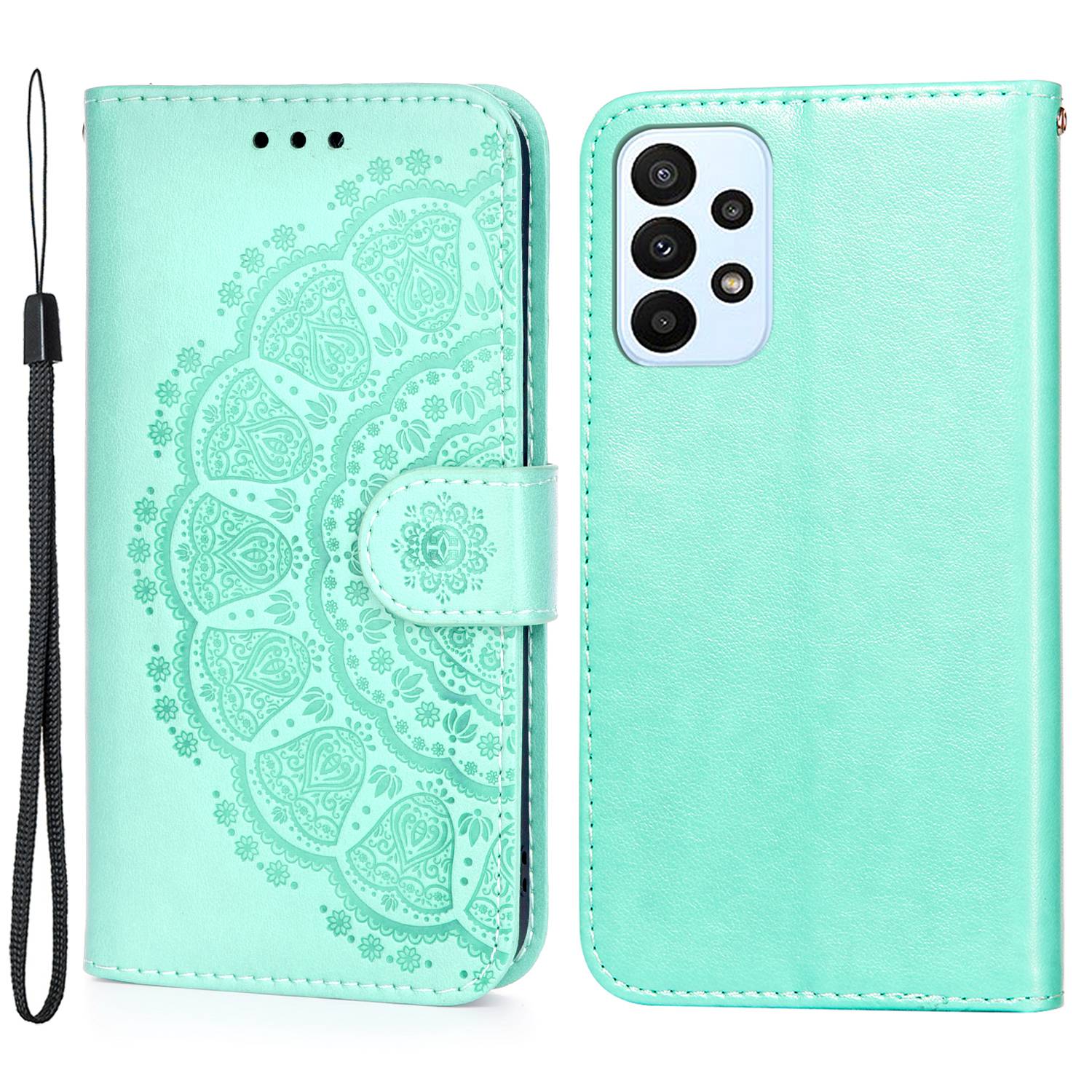 For Samsung Galaxy A23 4G / 5G (Global Version) Mandala Flower Imprinted Pattern PU Leather Wallet Supporting Stand Phone Cover Phone Case - Green, Galaxy A23 4G
For Samsung Galaxy A23 4G / 5G (Global Version) Mandala Flower Imprinted Pattern PU Leather Wallet Supporting Stand Phone Cover Phone Case - Green, Galaxy A23 4G