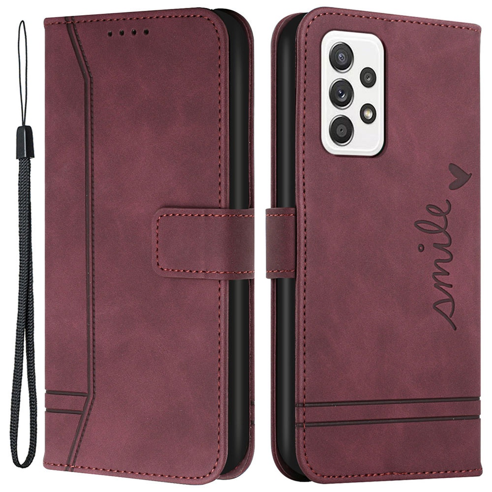 For Samsung Galaxy A33 5G 003 Series Anti-collision Heart Shape Imprinted Skin-touch PU Leather Flip Stand Wallet Phone Case with Strap - Red, Samsung Galaxy A33 5G
For Samsung Galaxy A33 5G 003 Series Anti-collision Heart Shape Imprinted Skin-touch PU Leather Flip Stand Wallet Phone Case with Strap - Red, Samsung Galaxy A33 5G