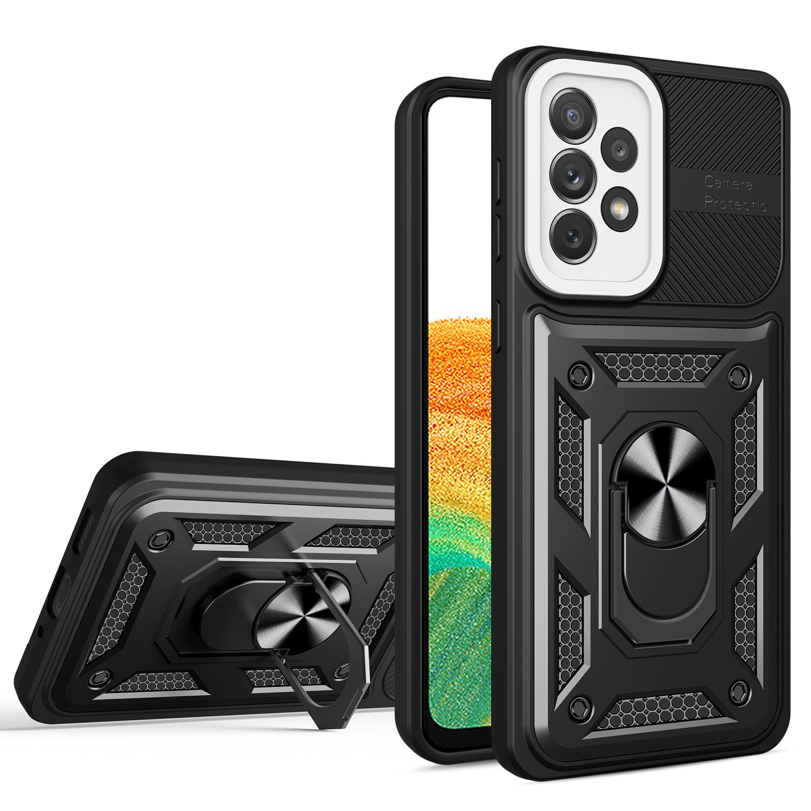 For Samsung Galaxy A33 5G TPU + PC Shockproof Cellphone Case Protective Cover with Foldable Metal Ring Kickstand - Black/White, Samsung Galaxy A33 5G
For Samsung Galaxy A33 5G TPU + PC Shockproof Cellphone Case Protective Cover with Foldable Metal Ring Kickstand - Black/White, Samsung Galaxy A33 5G
