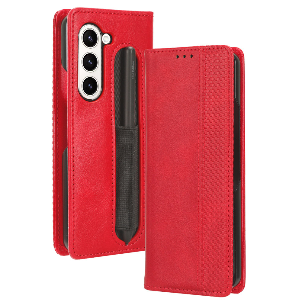Stand Telefonhülle Für Samsung Galaxy Z Fold5 5g, Retro PU Leder -telefonabdeckung Mit Stiftschlitz - Rot, Galaxy Z Fold5 5G
Stand Telefonhülle Für Samsung Galaxy Z Fold5 5g, Retro PU Leder -telefonabdeckung Mit Stiftschlitz - Rot, Galaxy Z Fold5 5G