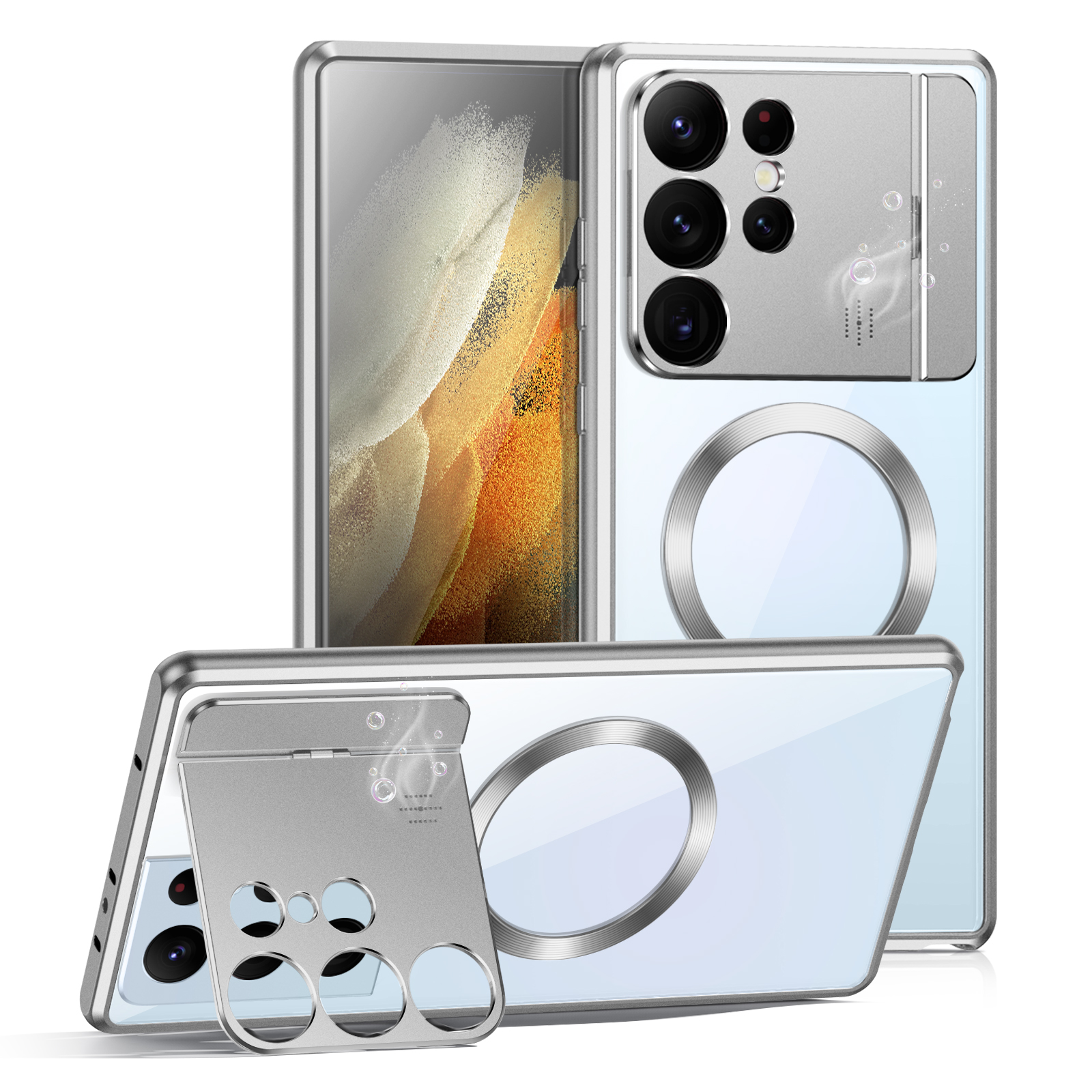 Kompatibel Mit Magsafe Alloy+acryl -telefonabdeckung Für Samsung Galaxy S21 Ultra 5G Slim Case Mit Lens Guard -kickstand - Silber, Galaxy S21 Ultra 5G
Kompatibel Mit Magsafe Alloy+acryl -telefonabdeckung Für Samsung Galaxy S21 Ultra 5G Slim Case Mit Lens Guard -kickstand - Silber, Galaxy S21 Ultra 5G