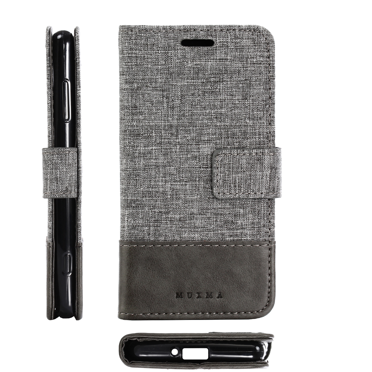 Muxma Für Sony Xperia XZ2 Compact Spleißen PU Leder Canvas Wallet Stand Hülle - Grau, Xperia XZ2 Compact
Muxma Für Sony Xperia XZ2 Compact Spleißen PU Leder Canvas Wallet Stand Hülle - Grau, Xperia XZ2 Compact