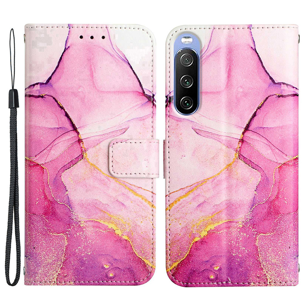 For Sony Xperia 10 III 5G / Xperia 10 III Lite YB Pattern Printing Leather Series-5 PU Leather Case Marble Pattern Wallet Stand Function Folio Cover with Wrist Strap - Pink/Purple/Gold LS001
For Sony Xperia 10 III 5G / Xperia 10 III Lite YB Pattern Printing Leather Series-5 PU Leather Case Marble Pattern Wallet Stand Function Folio Cover with Wrist Strap - Pink/Purple/Gold LS001