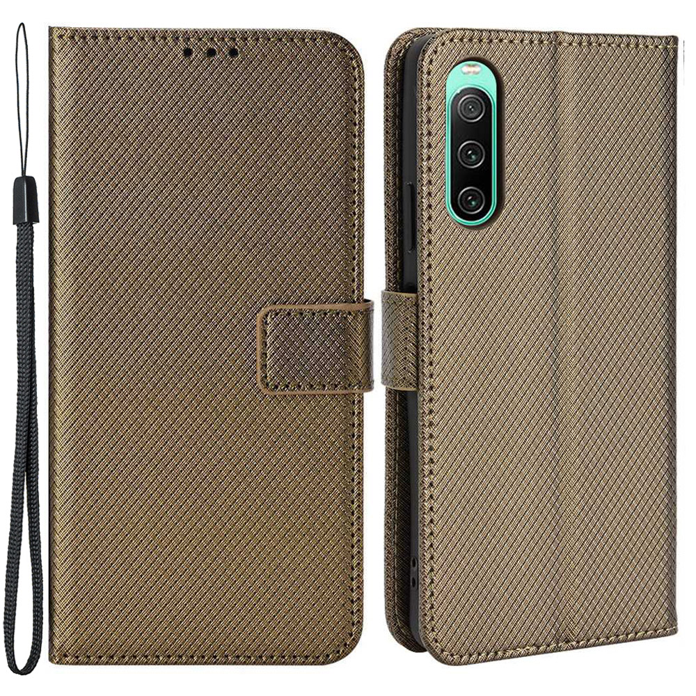 Diamond Textur PU Ledertasche Für Sony Xperia 10 IV, Brieftaschen -telefonständer Mit Handlichem Riemen - Braun, Sony Xperia 10 IV 5G
Diamond Textur PU Ledertasche Für Sony Xperia 10 IV, Brieftaschen -telefonständer Mit Handlichem Riemen - Braun, Sony Xperia 10 IV 5G