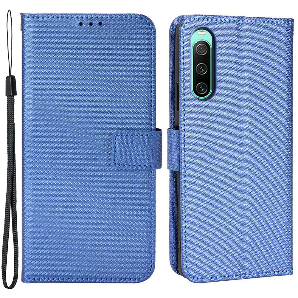 Diamond Textur PU Ledertasche Für Sony Xperia 10 IV, Brieftaschen -telefonständer Mit Handlichem Riemen - Blau, Sony Xperia 10 IV 5G
Diamond Textur PU Ledertasche Für Sony Xperia 10 IV, Brieftaschen -telefonständer Mit Handlichem Riemen - Blau, Sony Xperia 10 IV 5G