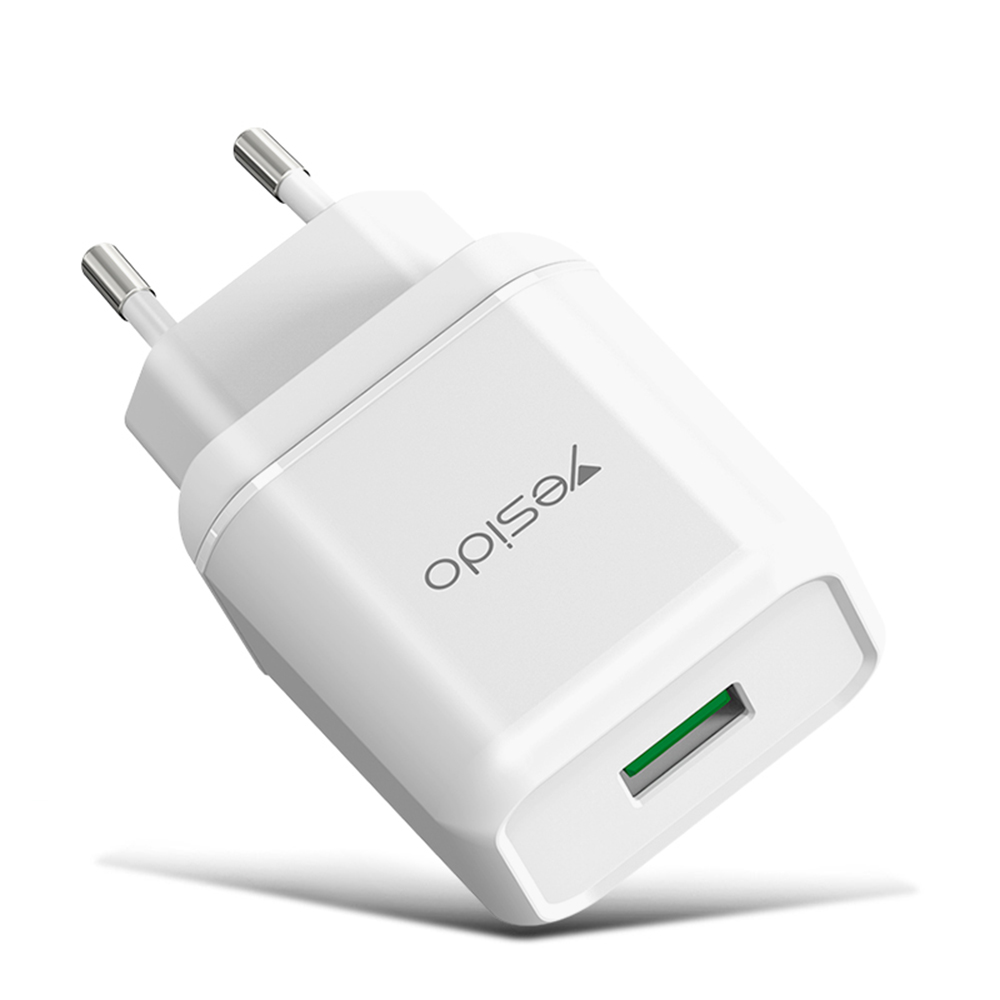 YESIDO YC22 Quick Charge 3.0 Wall Charger 18W QC 3.0 USB Charger Adapter Fast Charging Block - EU Plug, Universal
YESIDO YC22 Quick Charge 3.0 Wall Charger 18W QC 3.0 USB Charger Adapter Fast Charging Block - EU Plug, Universal