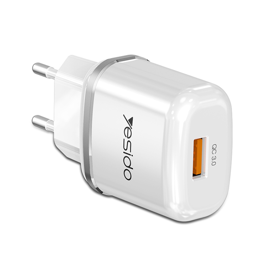 YESIDO YC25 18W QC 3.0 USB Charger Power Adapter Fast Charging Block, EU Plug, Universal
YESIDO YC25 18W QC 3.0 USB Charger Power Adapter Fast Charging Block, EU Plug, Universal