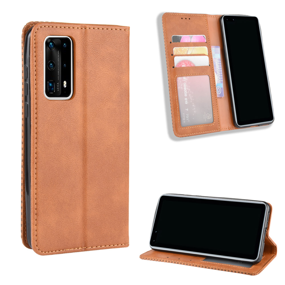 Retro Leather Wallet Stand Cover for Huawei P40 Pro+ - Brown, Huawei Huawei P40 Pro+
Retro Leather Wallet Stand Cover for Huawei P40 Pro+ - Brown, Huawei Huawei P40 Pro+