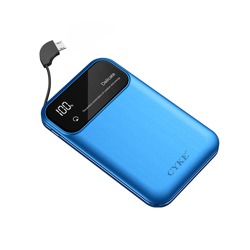 CYKE C16 Ultra Thin Type-C Port with Cable Digital Display 5000mAh Mobile Phone Portable Battery - Blue, Universal
CYKE C16 Ultra Thin Type-C Port with Cable Digital Display 5000mAh Mobile Phone Portable Battery - Blue, Universal