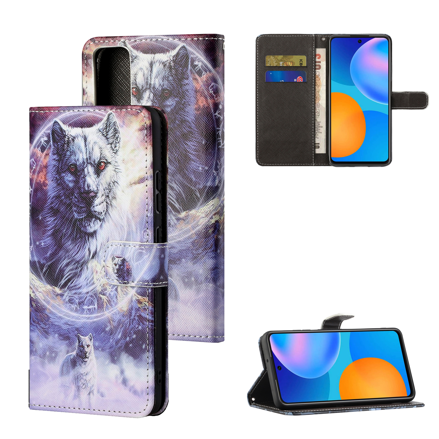 Drucken Kreuztextur Neue Koffer -standschutz Lederabdeckung Für Ehren 10x Lite - Wolf, Honor 10X Lite 
Drucken Kreuztextur Neue Koffer -standschutz Lederabdeckung Für Ehren 10x Lite - Wolf, Honor 10X Lite