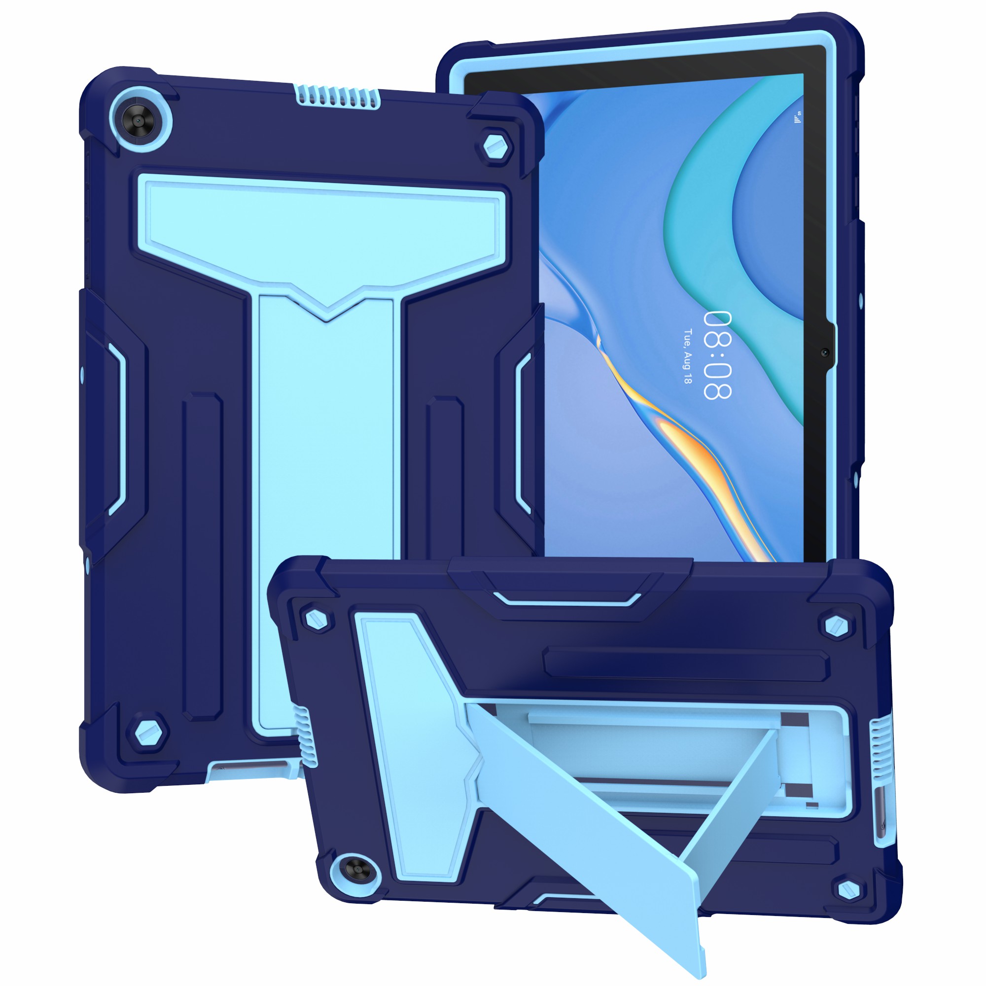 Faltbare T-förmige Kickstand-anti-staub-pc-silikonschutzabdeckung Für Huawei Matepad T10s - Dunkelblau / Baby Blau, Huawei MatePad T 10S
Faltbare T-förmige Kickstand-anti-staub-pc-silikonschutzabdeckung Für Huawei Matepad T10s - Dunkelblau / Baby Blau, Huawei MatePad T 10S