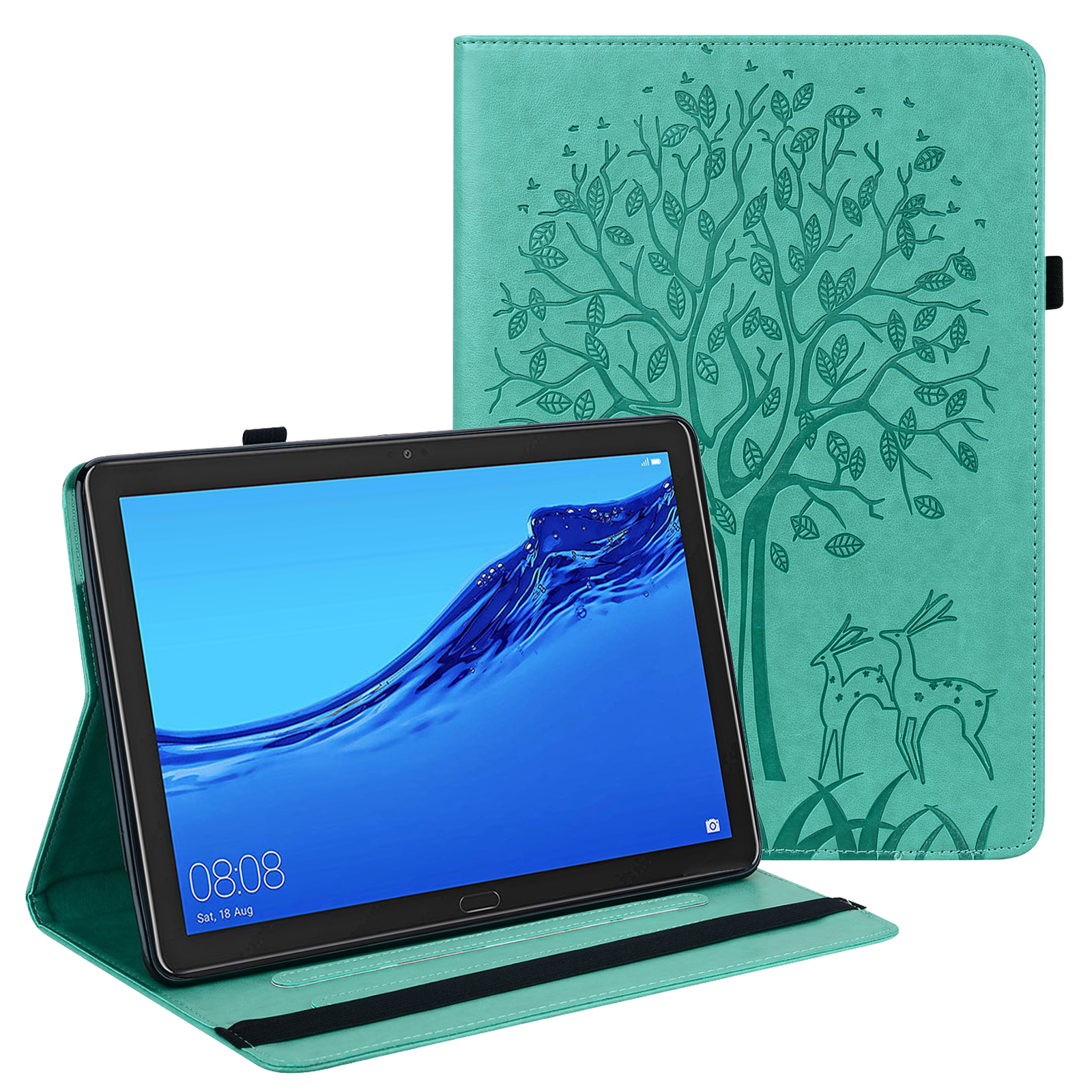 Tree Deer Imprint Card Slots Stand Tablet Clever Caxe Pour Huawei Mediapad M5 Lite 10 - Vert, Huawei Huawei MediaPad M5 lite 10
Tree Deer Imprint Card Slots Stand Tablet Clever Caxe Pour Huawei Mediapad M5 Lite 10 - Vert, Huawei Huawei MediaPad M5 lite 10