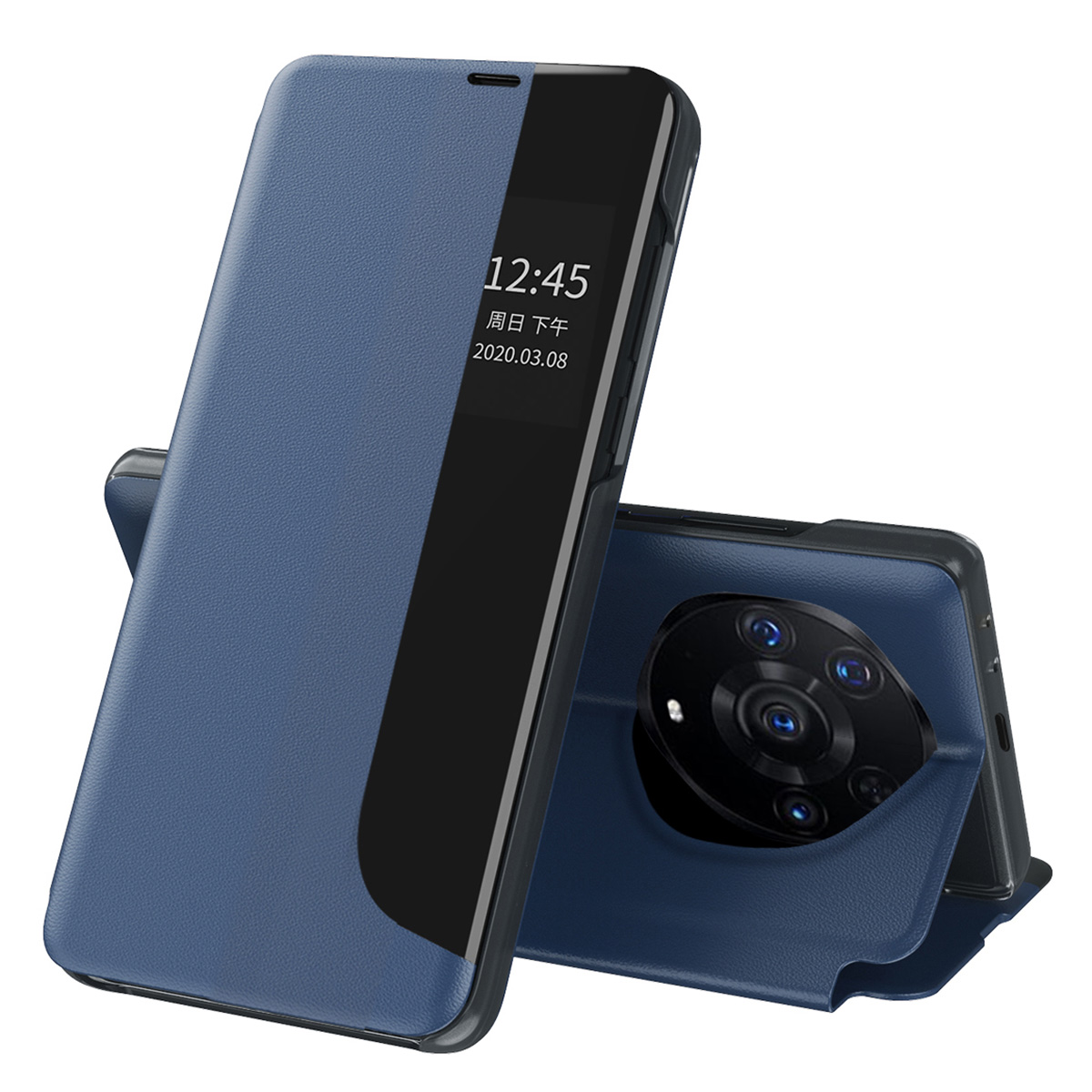 Smart-View-Fenster Standdesign PU-Leder Gut Geschützt Folio Schlagabdeckung Für Ehre Magic3 - Blau, Honor Magic3
Smart-View-Fenster Standdesign PU-Leder Gut Geschützt Folio Schlagabdeckung Für Ehre Magic3 - Blau, Honor Magic3