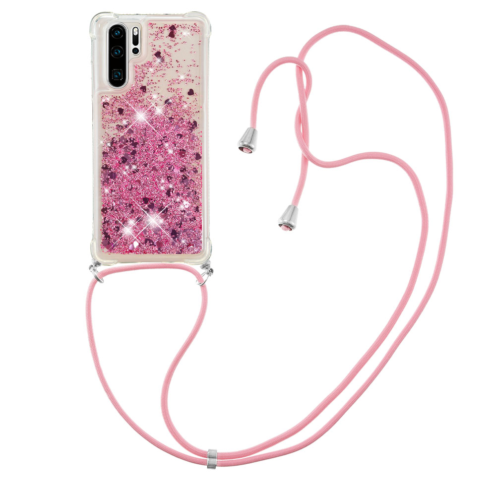 Flexible TPU Anti-scratch Quicksand Glitter Mobile Phone Case Protector with Adjustable Lanyard for Huawei P30 Pro - Rose Gold Hearts
Flexible TPU Anti-scratch Quicksand Glitter Mobile Phone Case Protector with Adjustable Lanyard for Huawei P30 Pro - Rose Gold Hearts