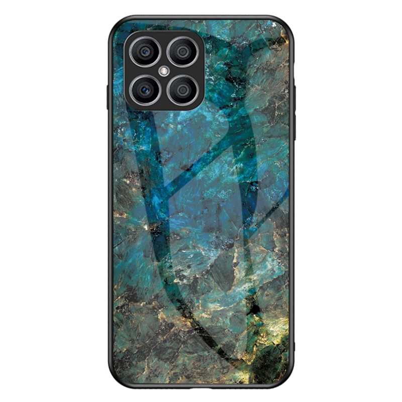 Temperiertes Glas + PC Rückenabdeckung Für Honor X8, Stilvolles Marmormuster TPU Stoßfänger Telefonschale - Emerald Marmor, Honor X8 4G 
Temperiertes Glas + PC Rückenabdeckung Für Honor X8, Stilvolles Marmormuster TPU Stoßfänger Telefonschale - Emerald Marmor, Honor X8 4G