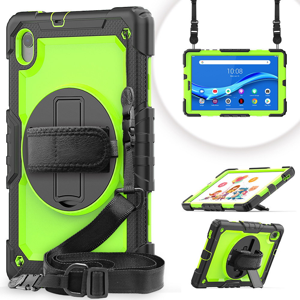 PC + Silicone + PET Front Film Tablet Combo Shell with Kickstand and Shoulder Strap for Lenovo Tab M10 HD Gen 2 TB-306X(F) - Green/Black, Lenovo Lenovo Tab M10 HD Gen 2
PC + Silicone + PET Front Film Tablet Combo Shell with Kickstand and Shoulder Strap for Lenovo Tab M10 HD Gen 2 TB-306X(F) - Green/Black, Lenovo Lenovo Tab M10 HD Gen 2