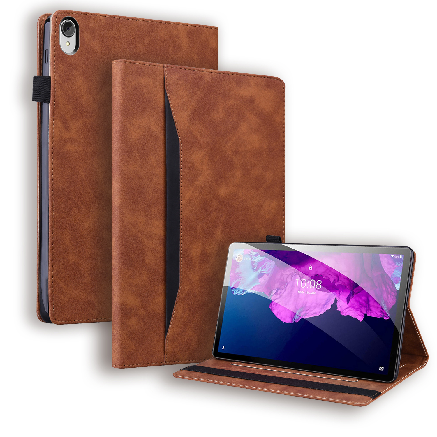Style D'affaires Conception De La Poche Avant PU En Cuir Porte-portefeuille Tablet Coque De Couverture Pour Lenovo Tab P11 - Marron, Lenovo Lenovo Tab P11
Style D'affaires Conception De La Poche Avant PU En Cuir Porte-portefeuille Tablet Coque De Couverture Pour Lenovo Tab P11 - Marron, Lenovo Lenovo Tab P11