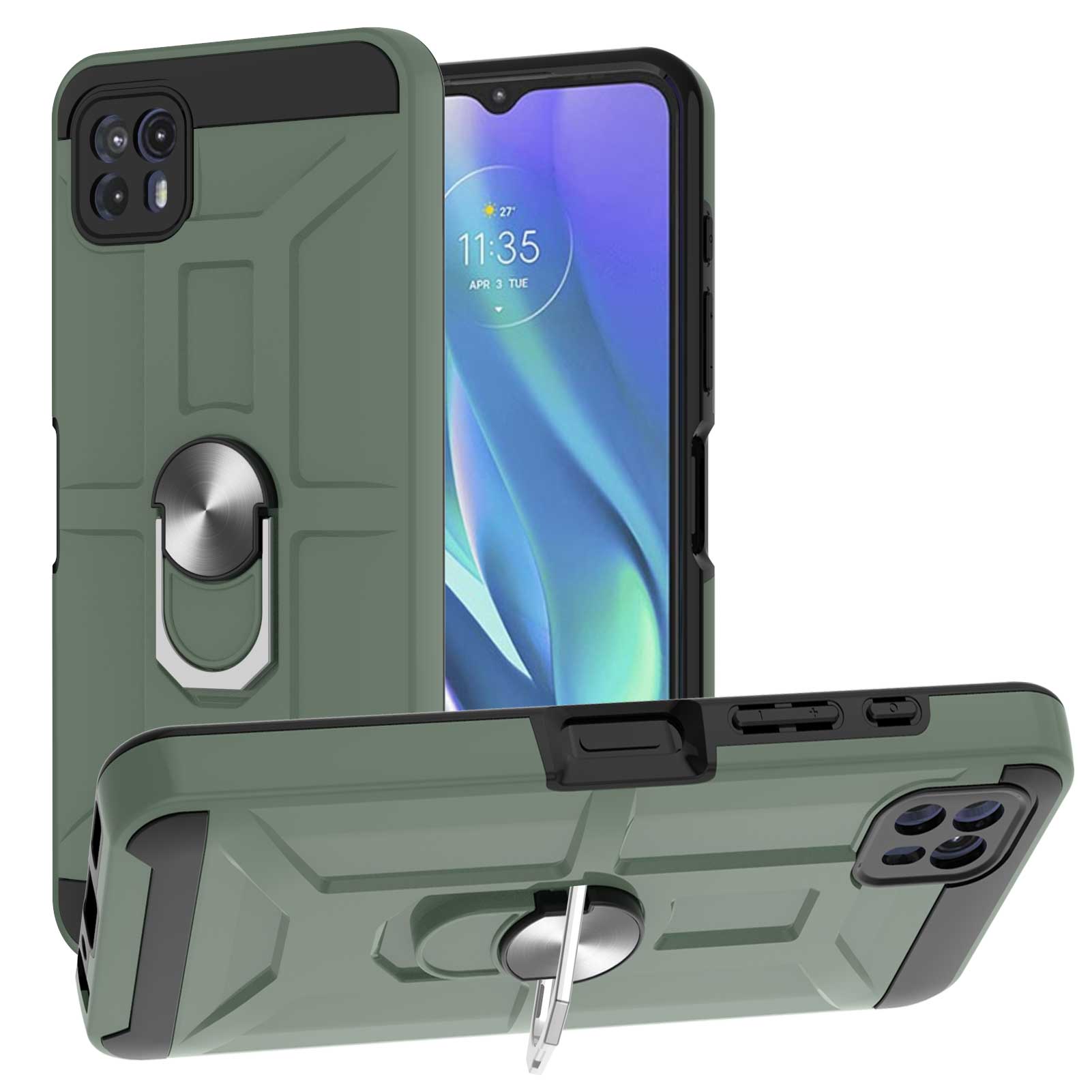 Ya4-serie Anti-fall Hard PC + Soft TPU Hybrid Deckung Rugged Phone Hülle Mit Ringkickstand Für Motorola Moto G50 5G - Schwarzgrün, Motorola Moto G50 5G
Ya4-serie Anti-fall Hard PC + Soft TPU Hybrid Deckung Rugged Phone Hülle Mit Ringkickstand Für Motorola Moto G50 5G - Schwarzgrün, Motorola Moto G50 5G