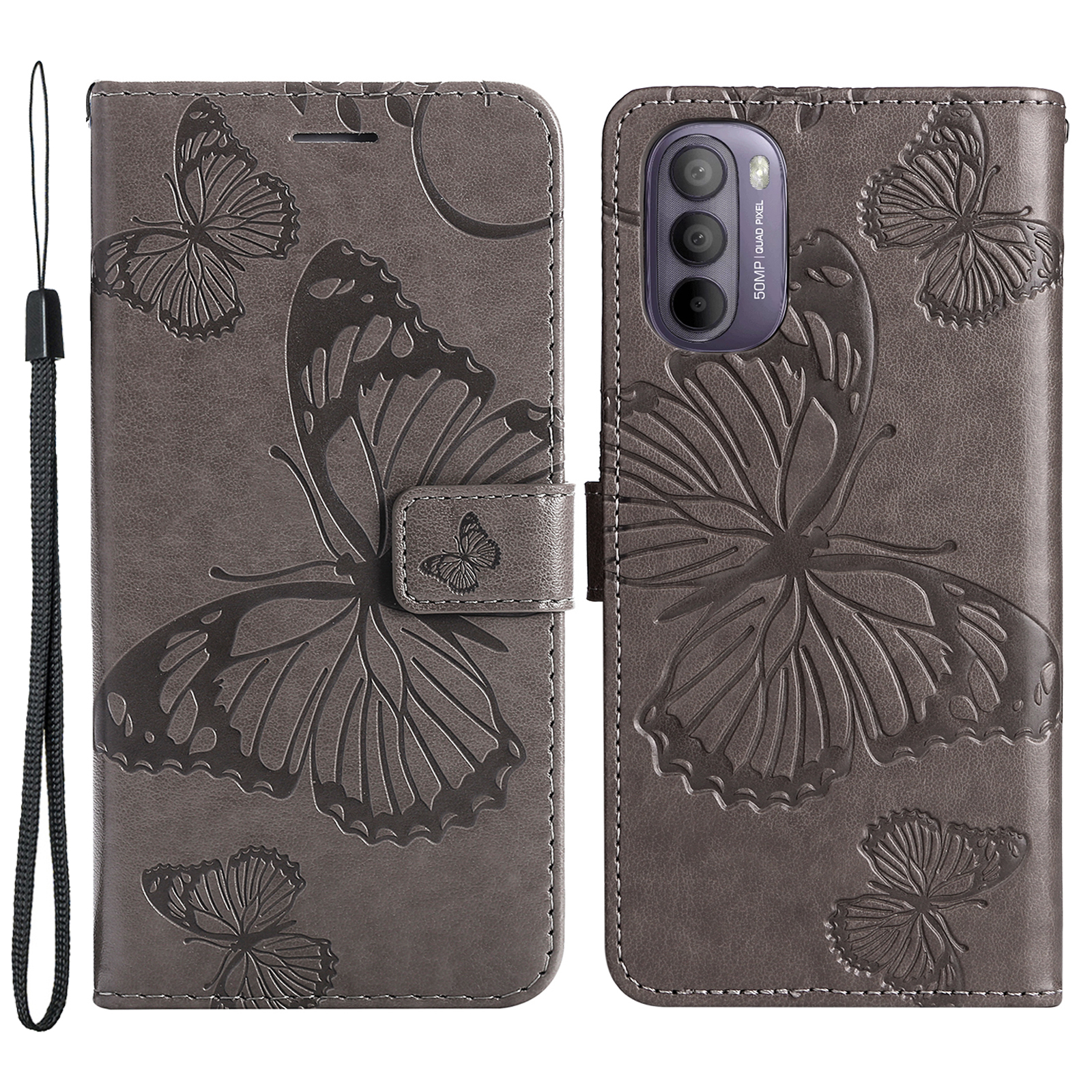 KT Sprudel Blumenserie-2 Eingeprägtes Schmetterlingsmuster PU Leder Mobiltelefon Drop Resistant Hülle Mit Stand Wallet Für Motorola Moto G31/G41 - Grau, Motorola Moto G31 4G
KT Sprudel Blumenserie-2 Eingeprägtes Schmetterlingsmuster PU Leder Mobiltelefon Drop Resistant Hülle Mit Stand Wallet Für Motorola Moto G31/G41 - Grau, Motorola Moto G31 4G