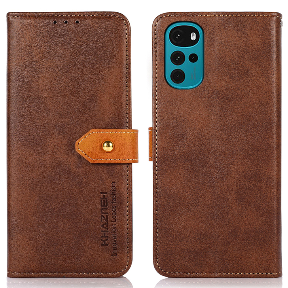Khazneh Stand Phone Case Für Motorola Moto G22, Magnetischer Goldener Verschluss Stoßfestes Leder Brieftasche - Braun, Motorola Moto G22
Khazneh Stand Phone Case Für Motorola Moto G22, Magnetischer Goldener Verschluss Stoßfestes Leder Brieftasche - Braun, Motorola Moto G22