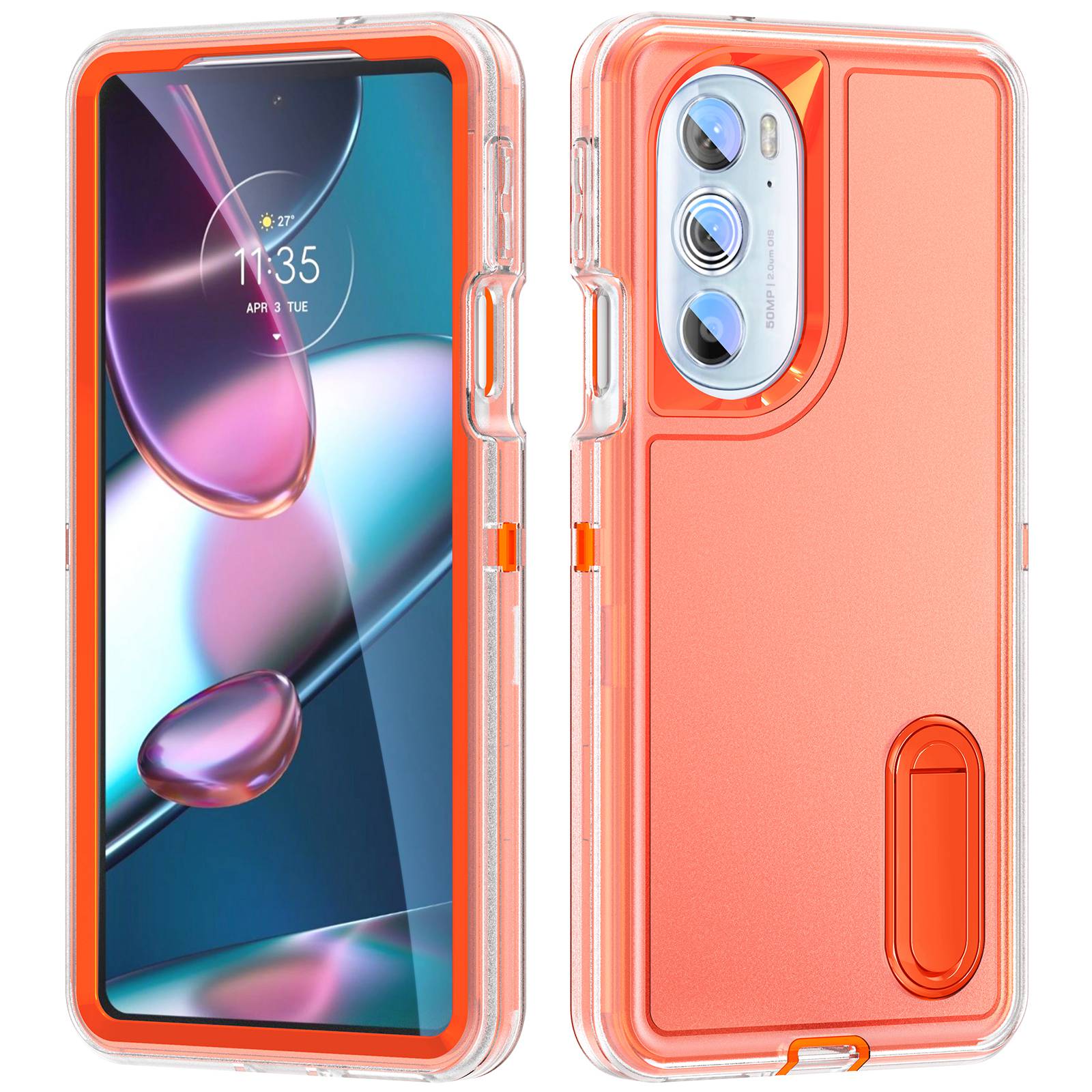 Für Motorola Edge 30 Pro (Motorola Edge + (2022)) Defender Series Hard PC + Soft TPU Kickstand Hülle Anti-Drop-Telefonabdeckung - Transparent/orange, Motorola Edge 30 Pro (Motorola Edge+ (2022))
Für Motorola Edge 30 Pro (Motorola Edge + (2022)) Defender Series Hard PC + Soft TPU Kickstand Hülle Anti-Drop-Telefonabdeckung - Transparent/orange, Motorola Edge 30 Pro (Motorola Edge+ (2022))