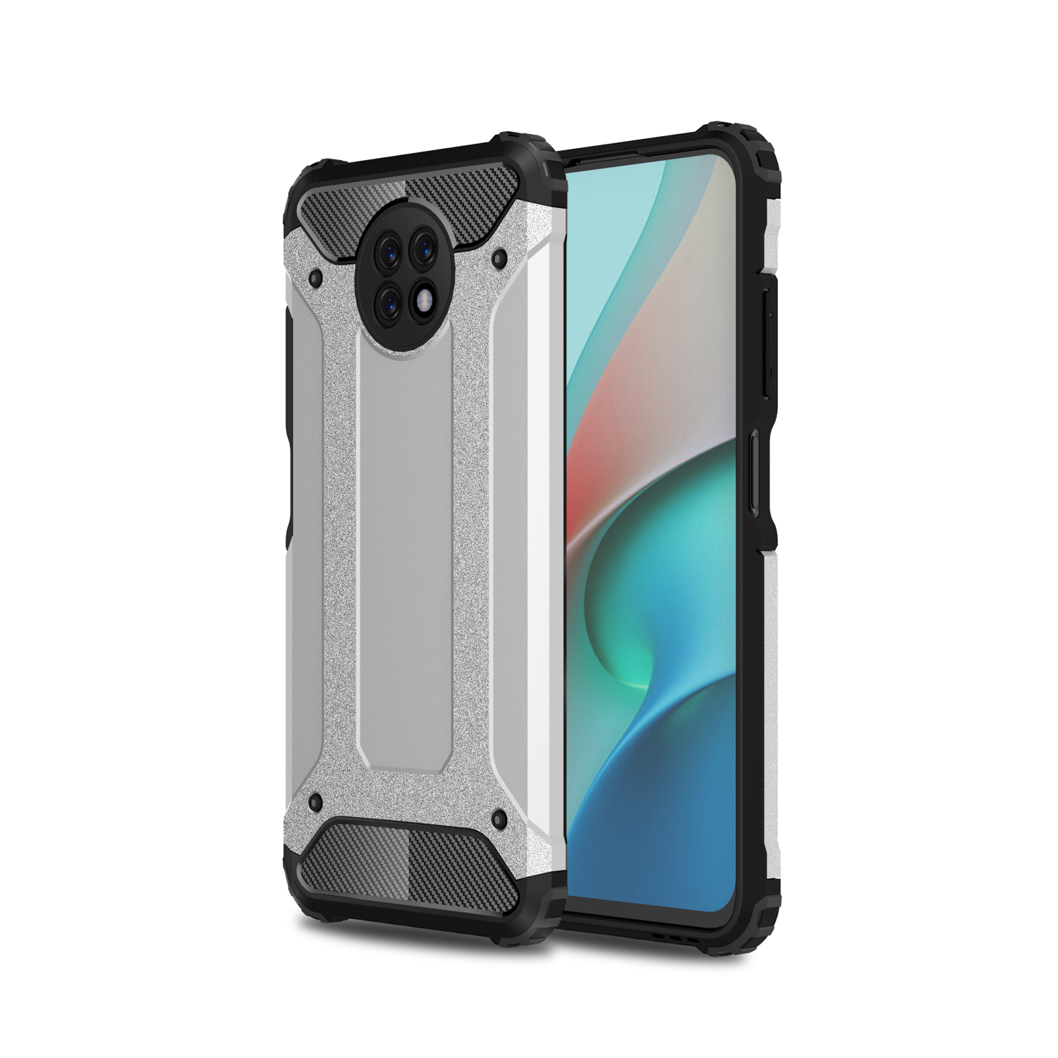 Armor Guard Plastic + TPU Combo Protector Case Shell for Xiaomi Redmi Note 9 5G / Note 9T 5G - Silver, Xiaomi Xiaomi Redmi Note 9 5G
Armor Guard Plastic + TPU Combo Protector Case Shell for Xiaomi Redmi Note 9 5G / Note 9T 5G - Silver, Xiaomi Xiaomi Redmi Note 9 5G