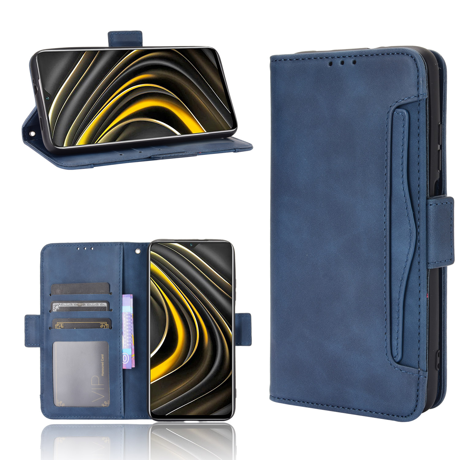 For Xiaomi Poco M3 Multiple Card Slots Protective Cover Stand Leather Case - Blue, Xiaomi Xiaomi Poco M3
For Xiaomi Poco M3 Multiple Card Slots Protective Cover Stand Leather Case - Blue, Xiaomi Xiaomi Poco M3